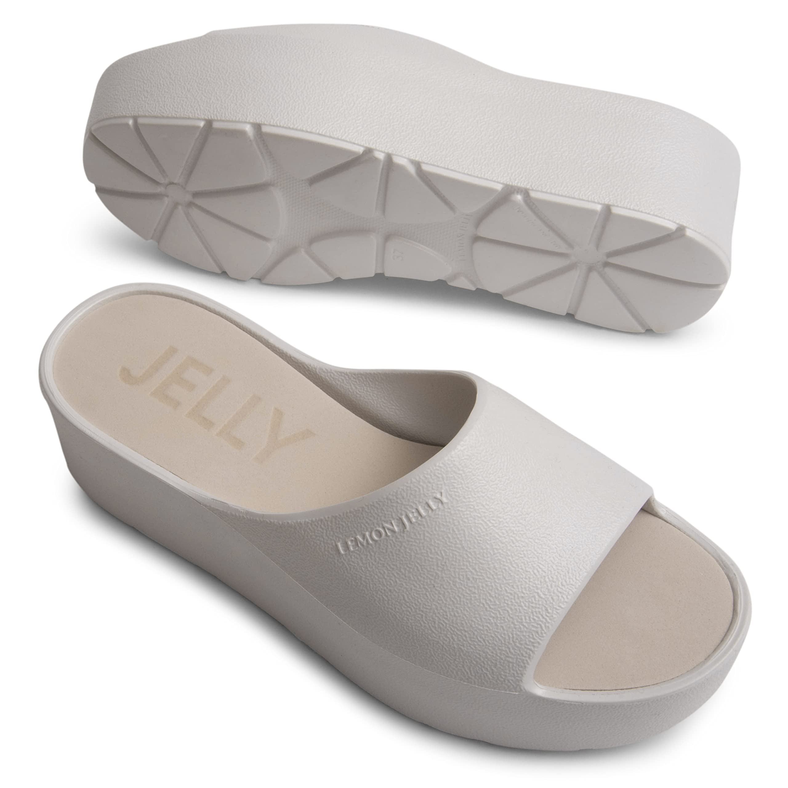 Lemon Jelly Women's Sunny Platform Sandals - Cute Water-Friendly Comfort Wedges for the Beach or Casual Wear - Super Lightweight Slip-On Flip Flops for Ladies