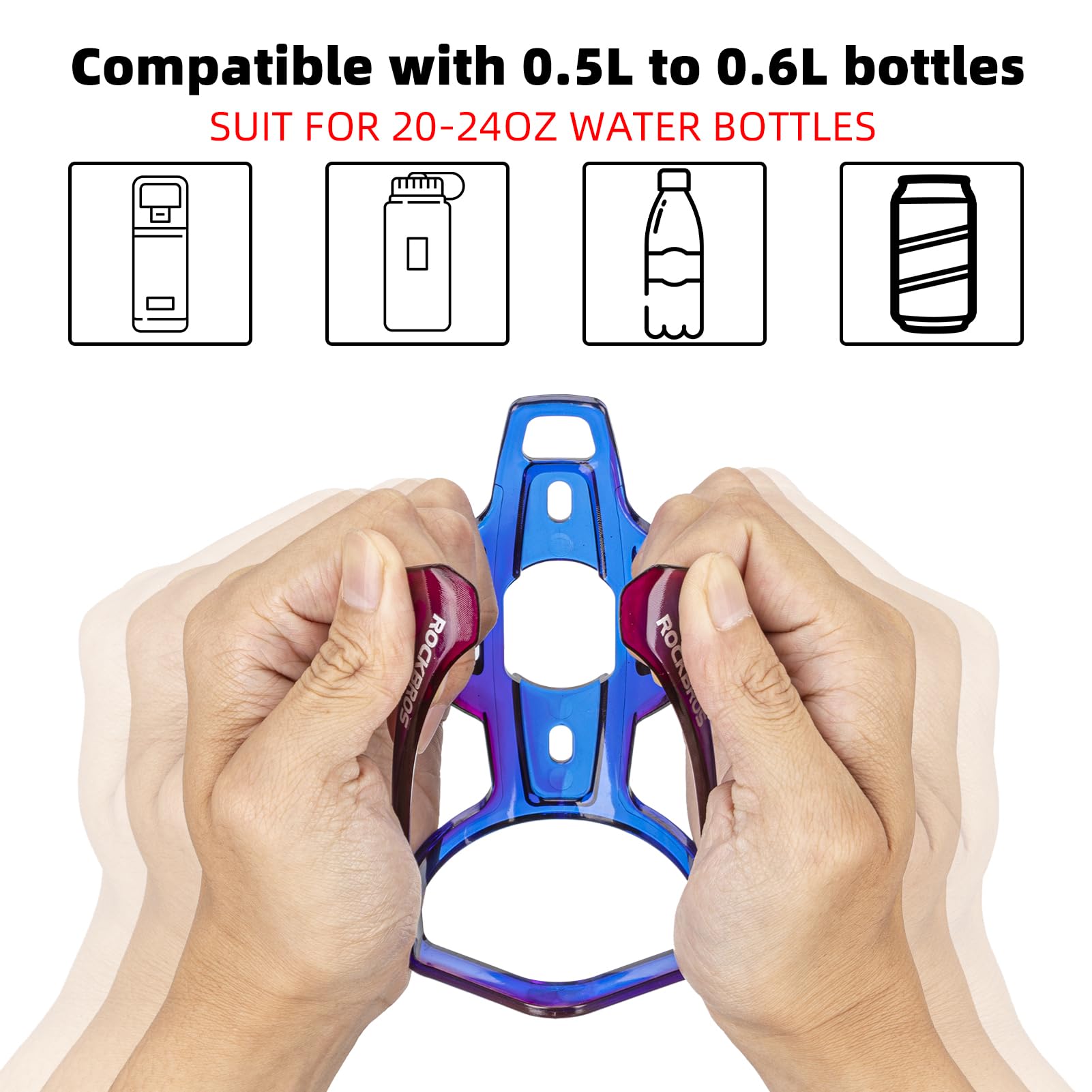 ROCKBROS Bike Water Bottle Holder Ultra-Light Bicycle Bottle Cages with Screws Tool, Universal Bike Cup Holder Rack for Road MTB Bikes…