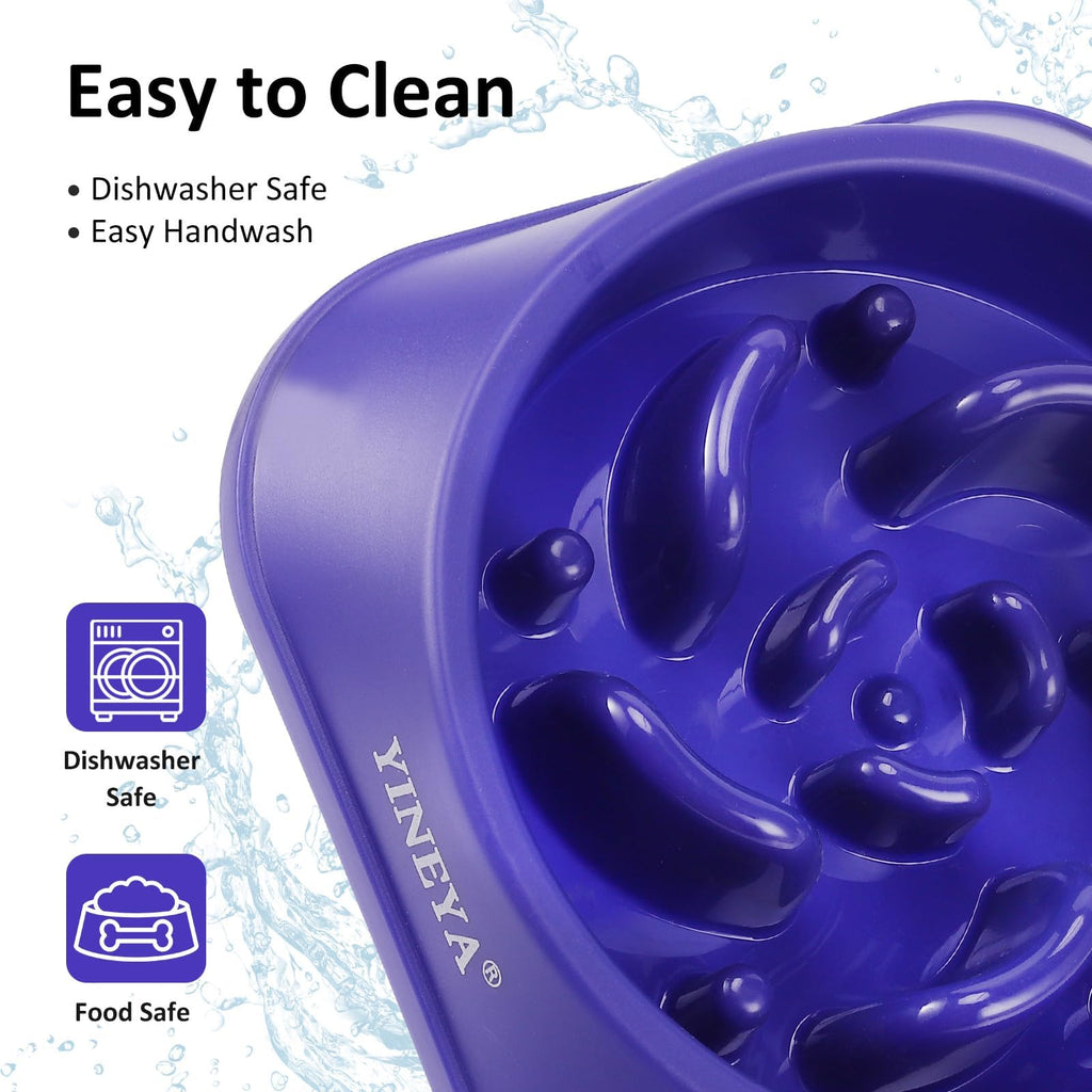 YINEYA 2PCS Anti-Choking Slow Feeder Dog Bowls Small Size Dog, Slow Feeder Cat Bowl, Supplies and Puzzle for Pet