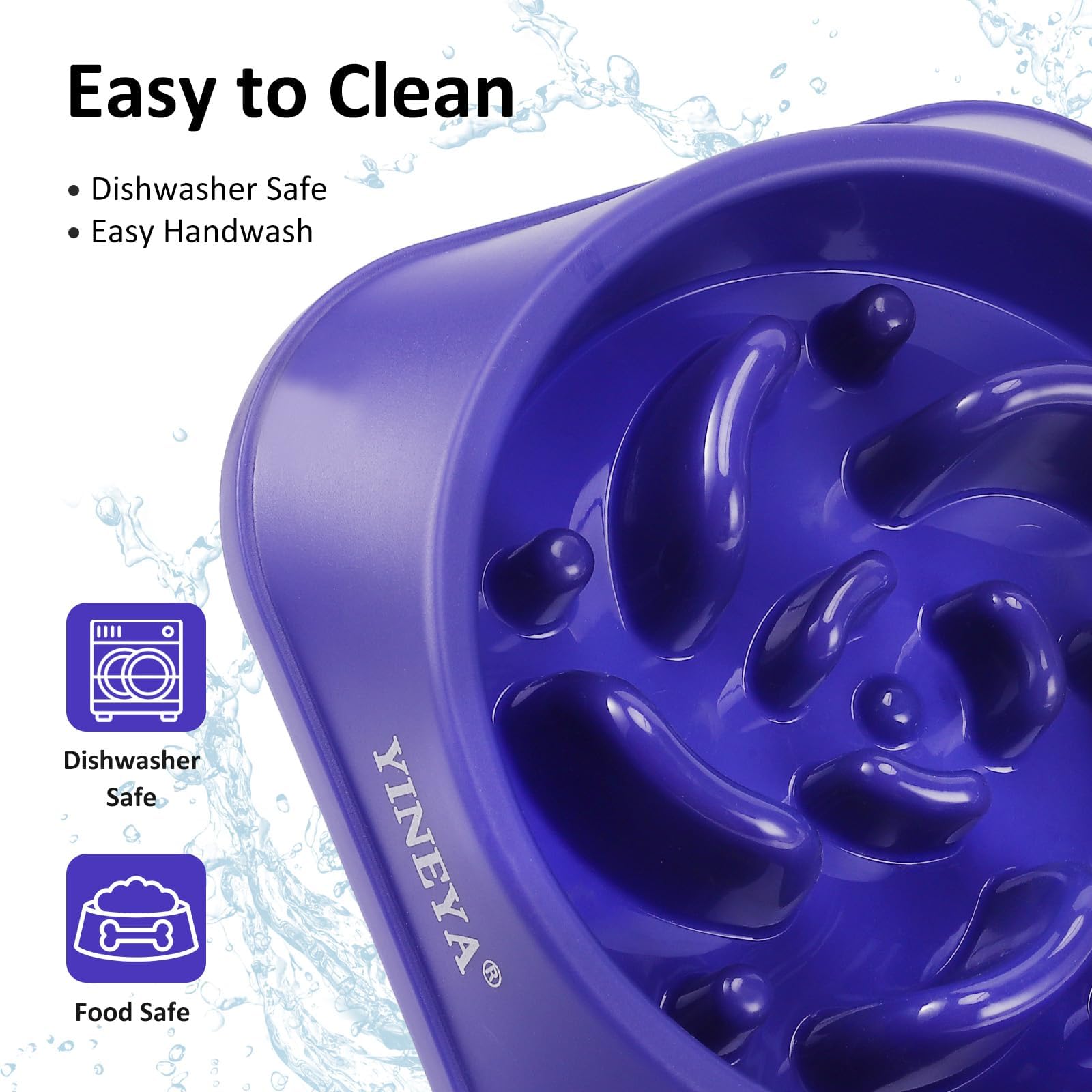 YINEYA 2PCS Anti-Choking Slow Feeder Dog Bowls Small Size Dog, Slow Feeder Cat Bowl, Supplies and Puzzle for Pet