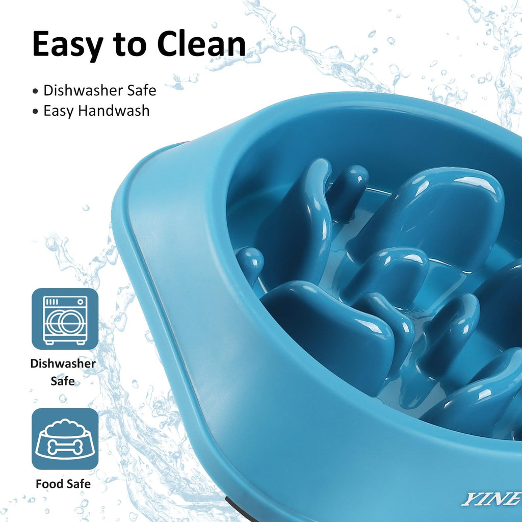 YINEYA 2PCS Anti-Choking Slow Feeder Dog Bowls Small Size Dog, Slow Feeder Cat Bowl, Supplies and Puzzle for Pet