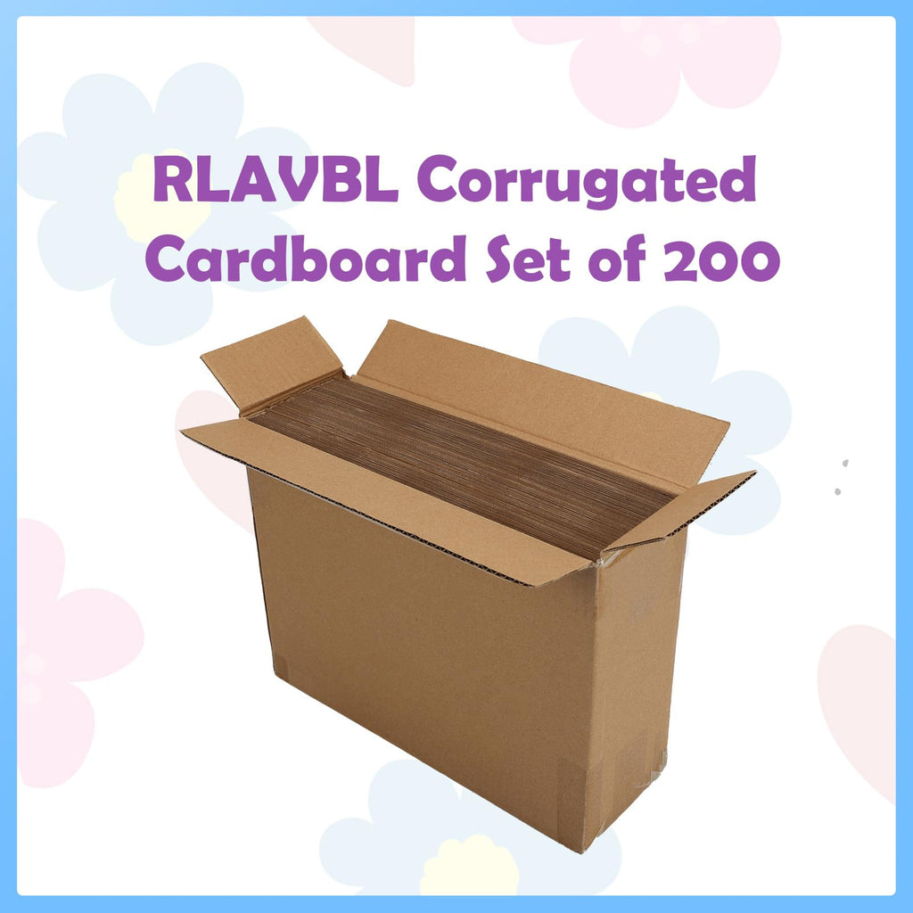 RLAVBL 200 Pack 3.5x4.5 White Corrugated Cardboard Sheets, Flat Cardboard Inserts for Shipping, Mailing, Packing, DIY Crafts