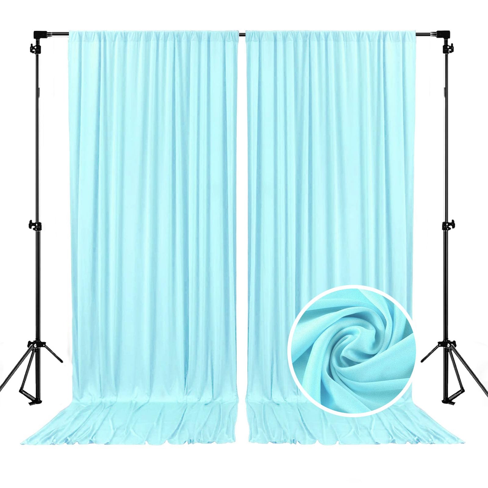 10 x 10 Feet Black A Backdrop Curtain for Partie, Background Curtains for Photoshoot, Birthday, Wedding, Halloween, Thanksgiving, Christmas, New Year Party Decorations 5Ft x 10Ft, 2 Panels