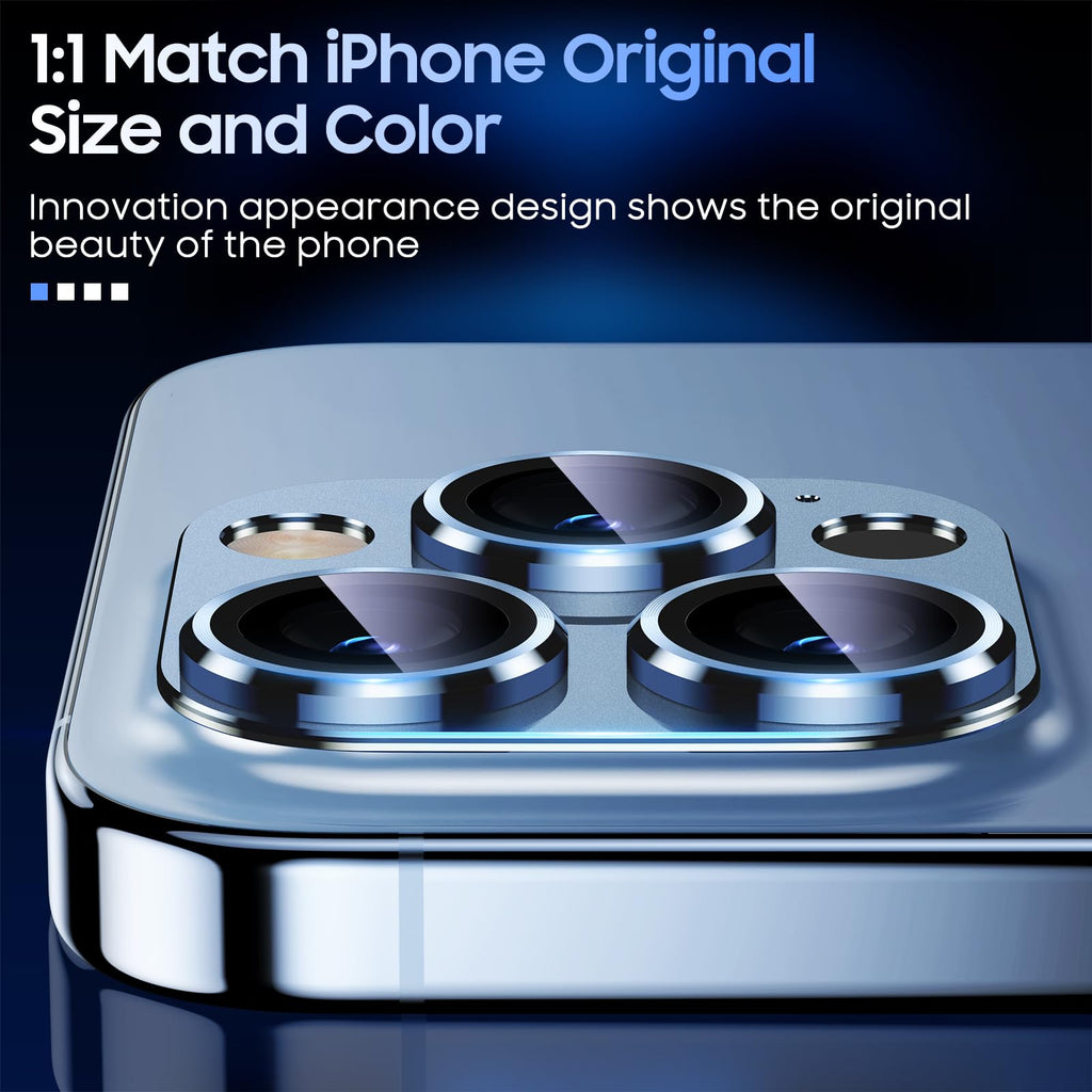 Uyiton Compatible with iPhone 17 Camera Lens Protector - [Not Easy to Break][Strong Adsorption][Case-Friendly] Metal Tempered Glass Rear Camera Screen Cover - Black