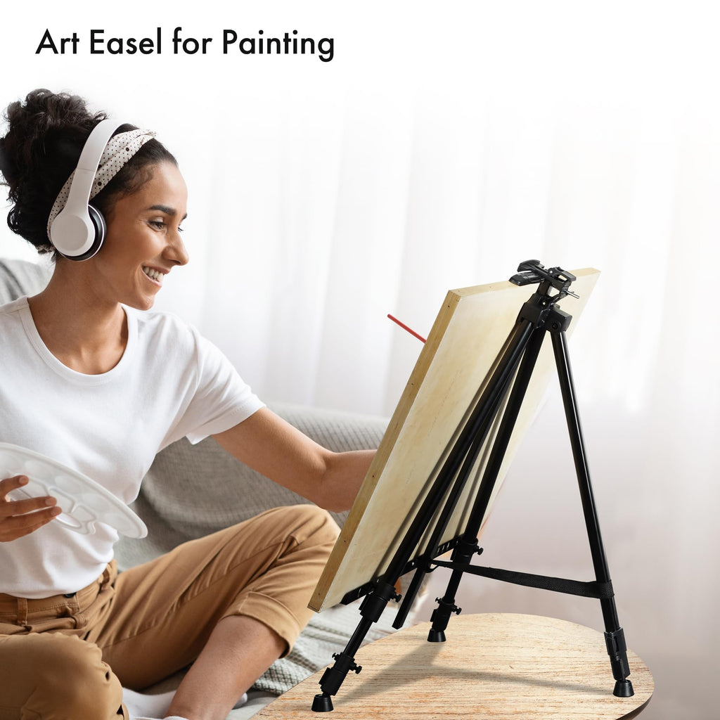 ARTIFY 14'' Tabletop Instant Display Easel, Black Steel Table Top Easels for Display, Tripod for Canvas, Paintings, Signs, Posters
