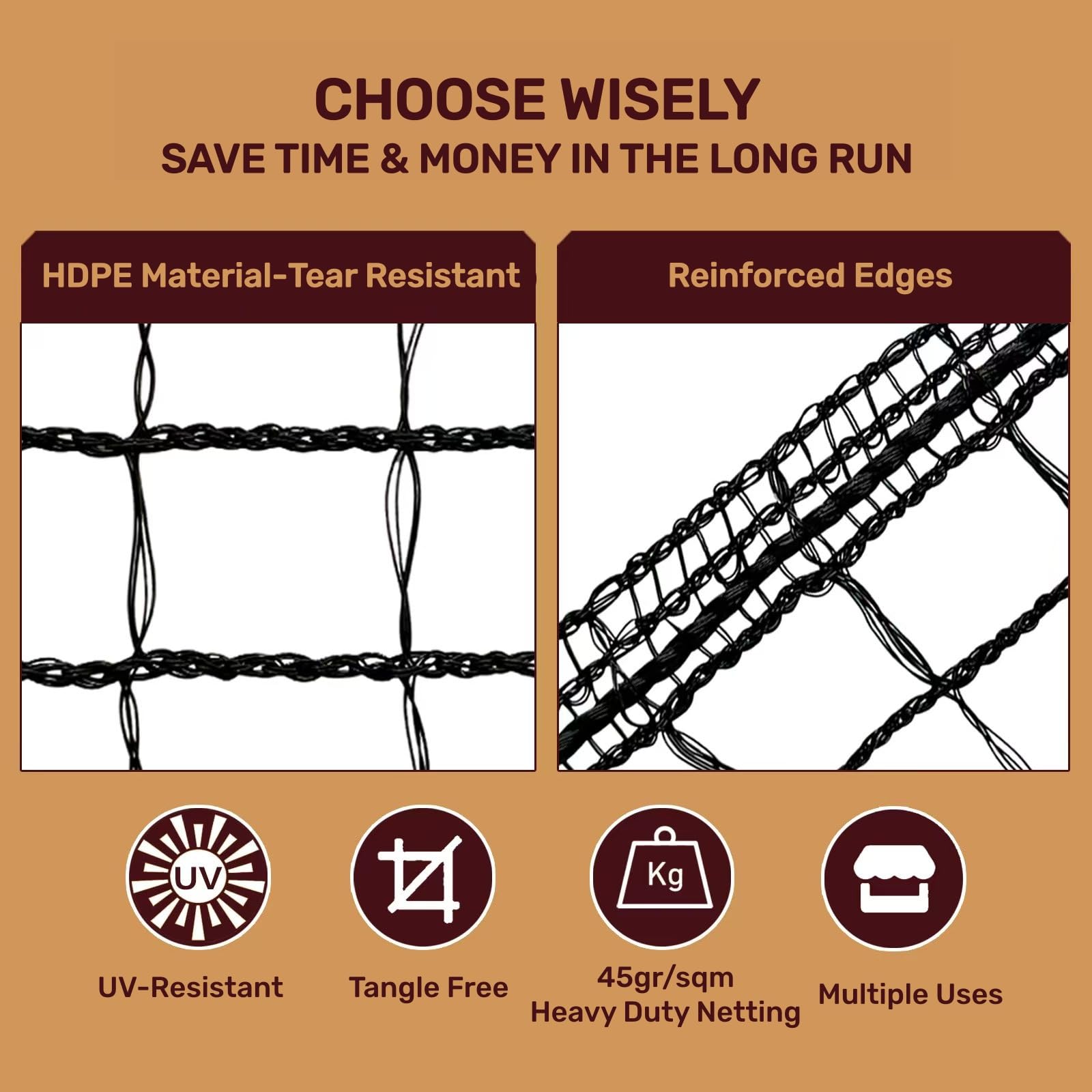 Plastic Mesh Fence Deer Fencing 4x25ft,Reinforced Edges,55gsm Heavy Duty Temporary Fence,Ideal for Garden Netting,Animal Barrier,Safety Netting, Fruit Plant Protection, Black