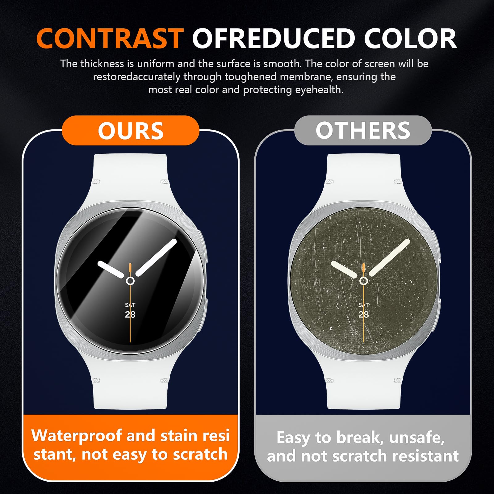 Suoman 4-Pack for Samsung Galaxy Watch 4 Classic 46mm Tempered Glass Screen Protector for Galaxy Watch 4 Classic 46mm Smartwatch [2.5D 9H Hardness] [Anti-Scratch]
