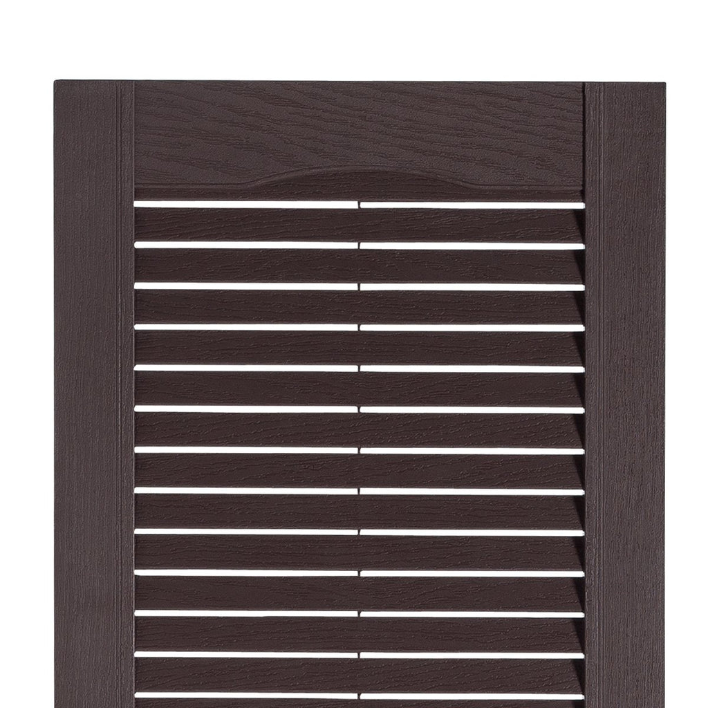 Exterior Solutions Standard Louver Exterior Vinyl Window Shutters, Black (Pair), 15 Inch x 35 Inch