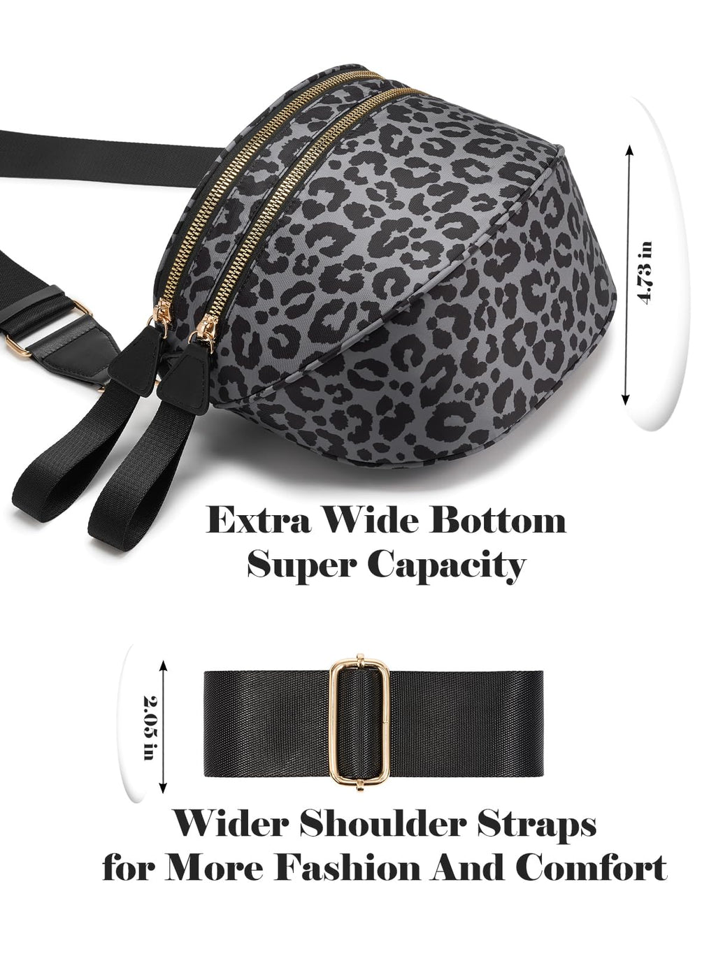 Pure Colour Crossbody Bag Bum Bag for Women,Spacious Purse Fanny Packs Belt Bag,Oversized Bum Bag (Bean Green Leopard Print Bum Bag)