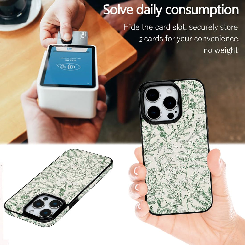 for iPhone 11 6.1 inch Case with Card Holder Soft Leather Wallet Case Protective Shockproof Hard Cover for Women Man (Blue Floral, iPhone 11 6.1 inch)