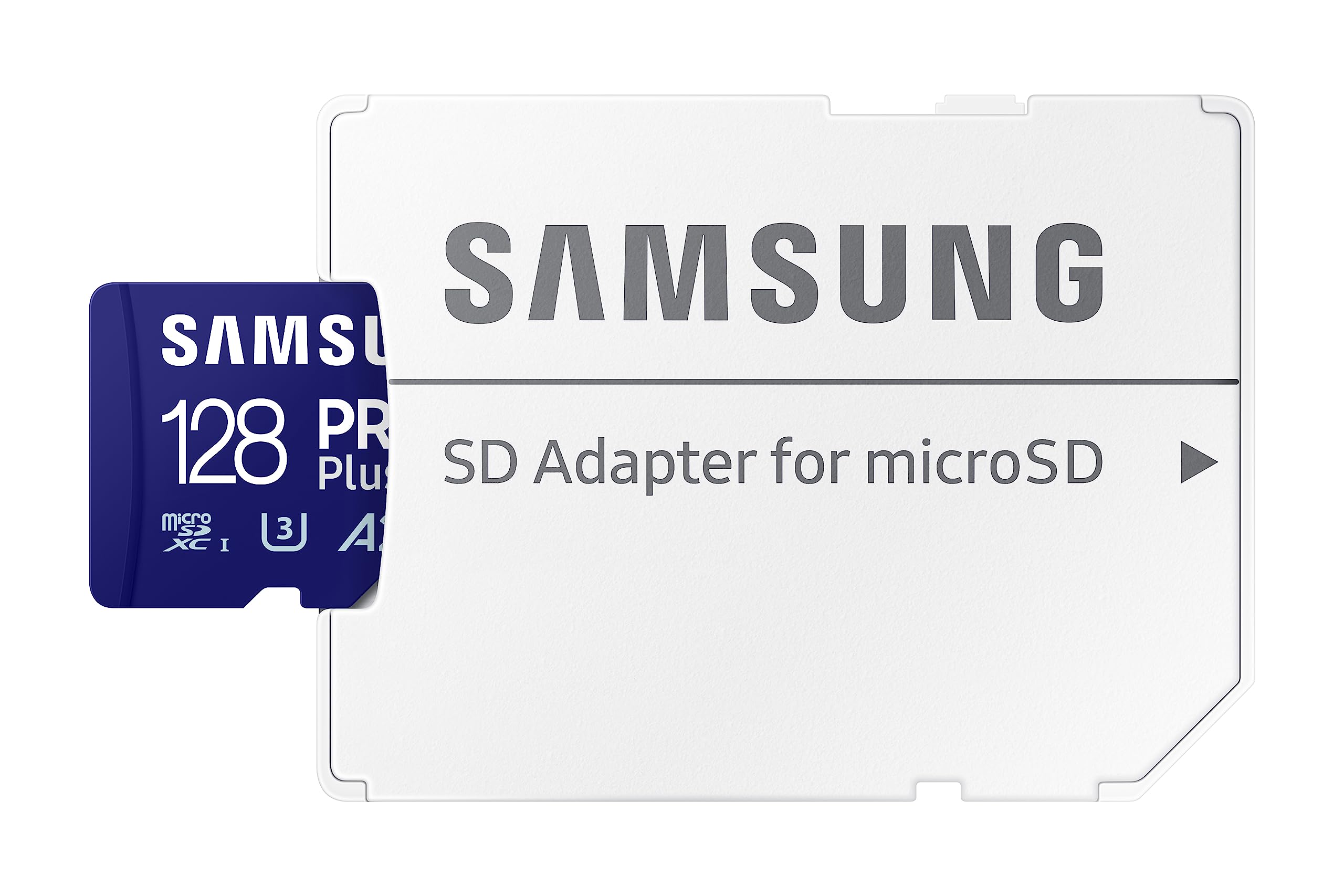 Samsung PRO Plus microSD Memory Card + Adapter, 128GB microSDXC, Up to 180 MB/s, Full HD & 4K UHD, UHS I, C10, U3, V30, A2, for Android Smartphones, Tablets, GoPRO, and DJI Drone (MB MD128SA/AM)