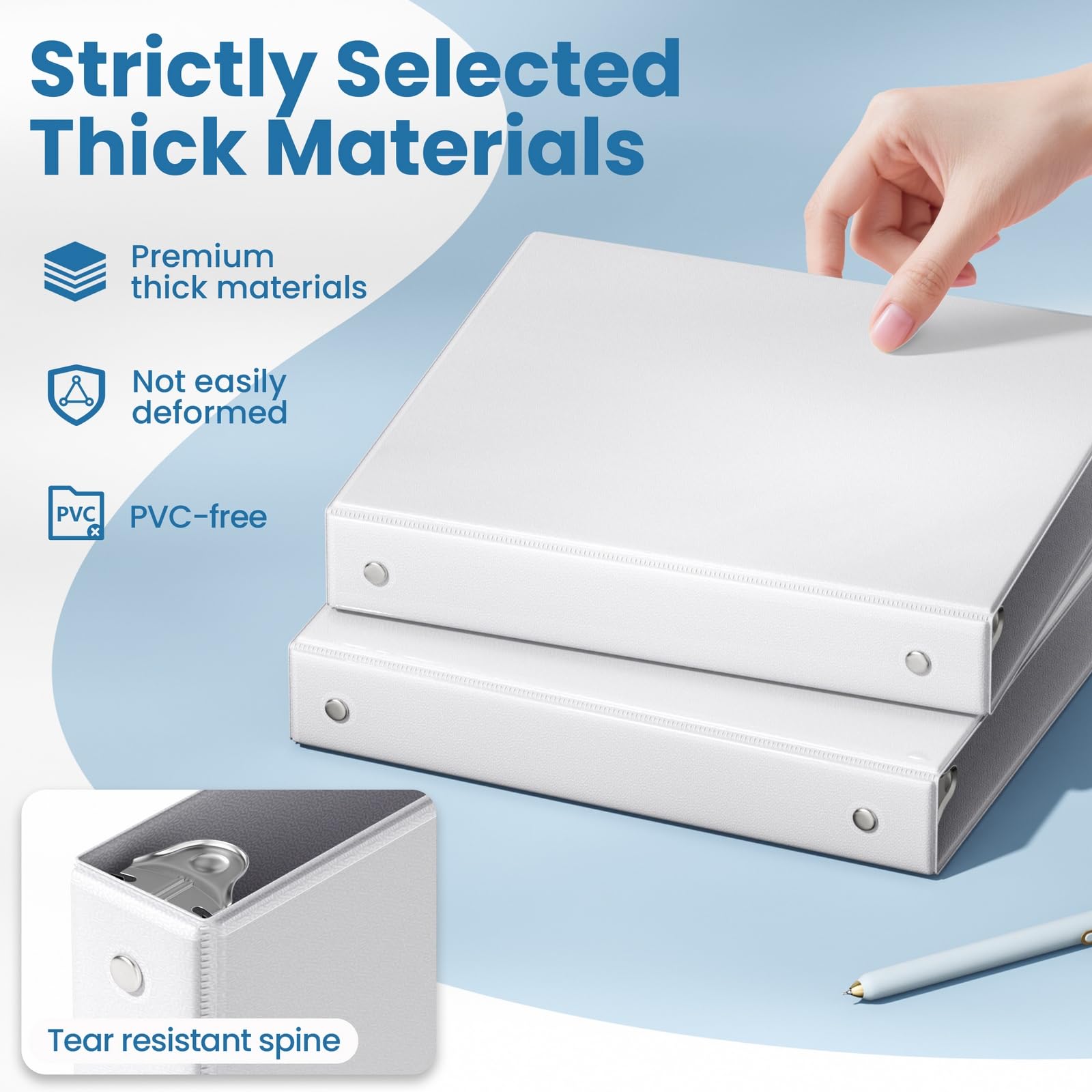 SUNEE 3 Ring Binder 1/2 Inch 1 Pack, Clear View Binder Three Ring PVC-Free (Fit 8.5x11 Inches) for School or Office Supplies, Black