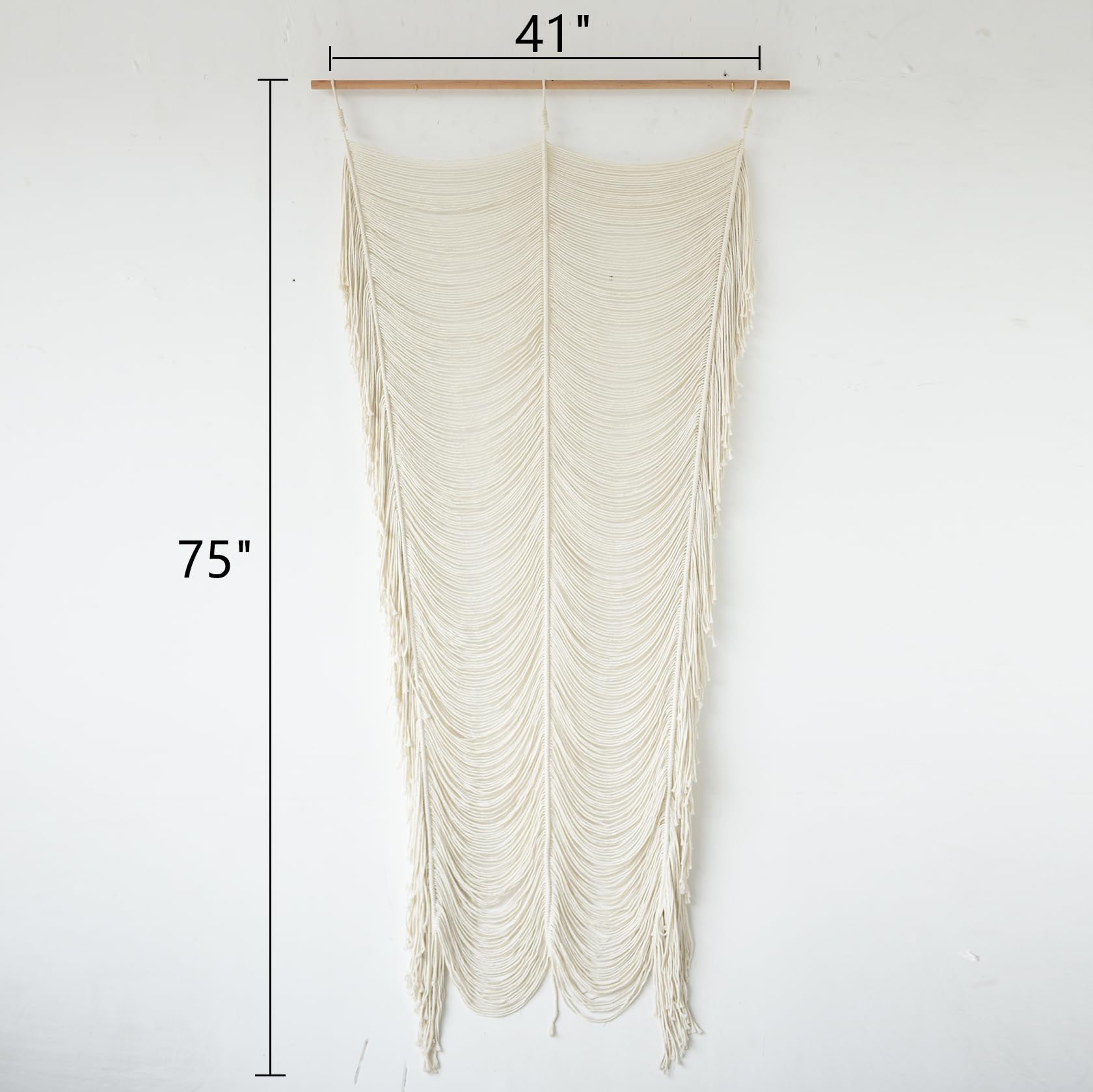Flber Macrame Curtain Window Macrame Room Divider Doorway Curtain Boho Macrame Wall Hanging Living Room Bedroom Decor 42" W x 75" H