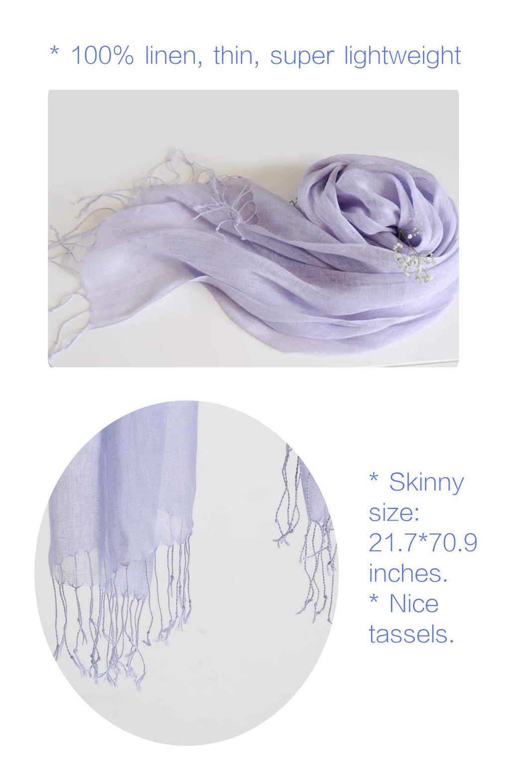 Jeelow Lightweight Summer Scarf Light Shawl Wrap Linen Feel Scarves For Men And Women