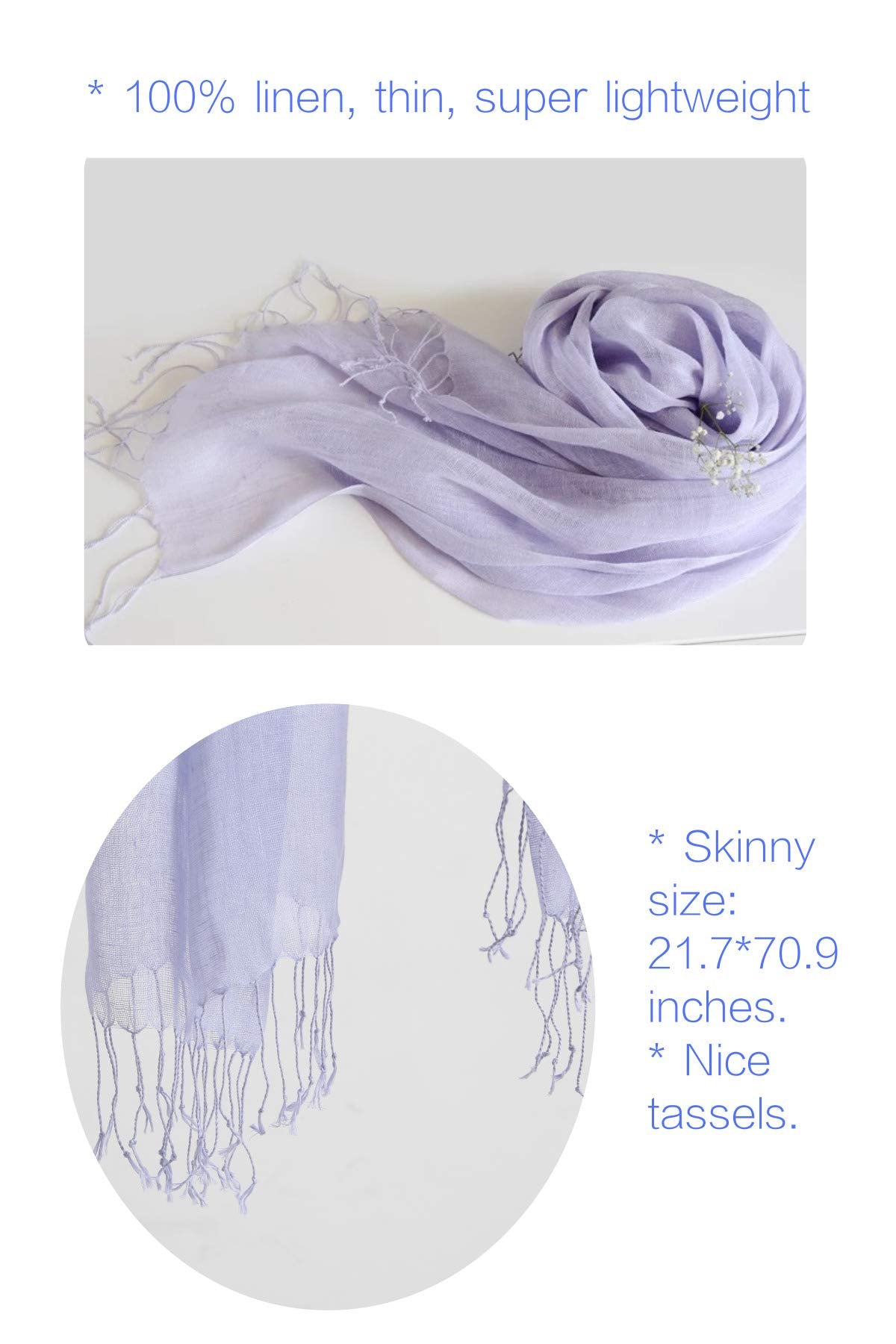 Jeelow Lightweight Summer Scarf Light Shawl Wrap Linen Feel Scarves For Men And Women