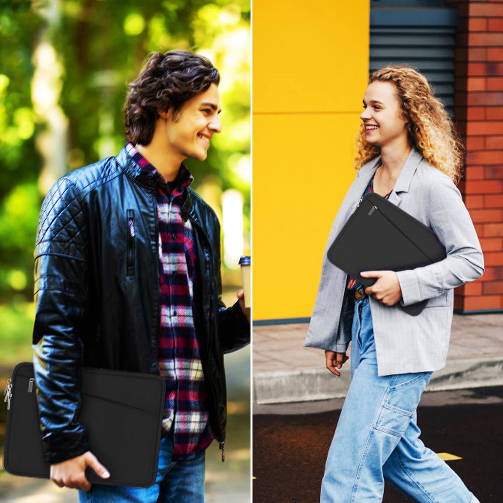 Laptop Sleeve Case 13.3 Inch, Durable 14 Inch Laptop Case Computer Carrying Bag Protective Cover Compatible with 13 14 inch MacBook Pro, MacBook Air, Dell, HP, Lenovo, Notebook, Computer, Black