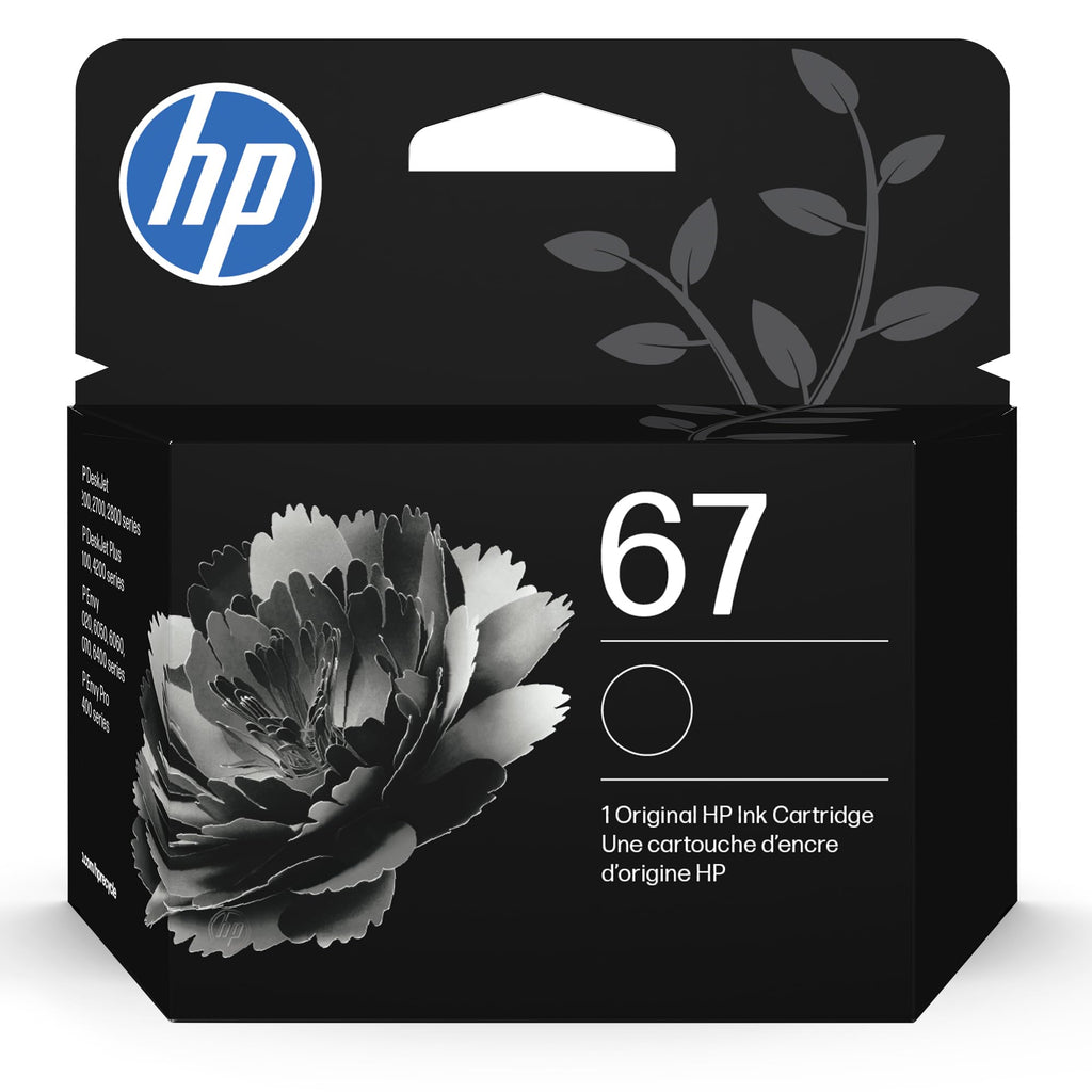HP 67 Black Ink Cartridge Printers | Works with DeskJet 1255, 2700, 4100 and Envy 6000, 6400 Series, Eligible for Instant Ink, 3YM56AN, Pack of 24