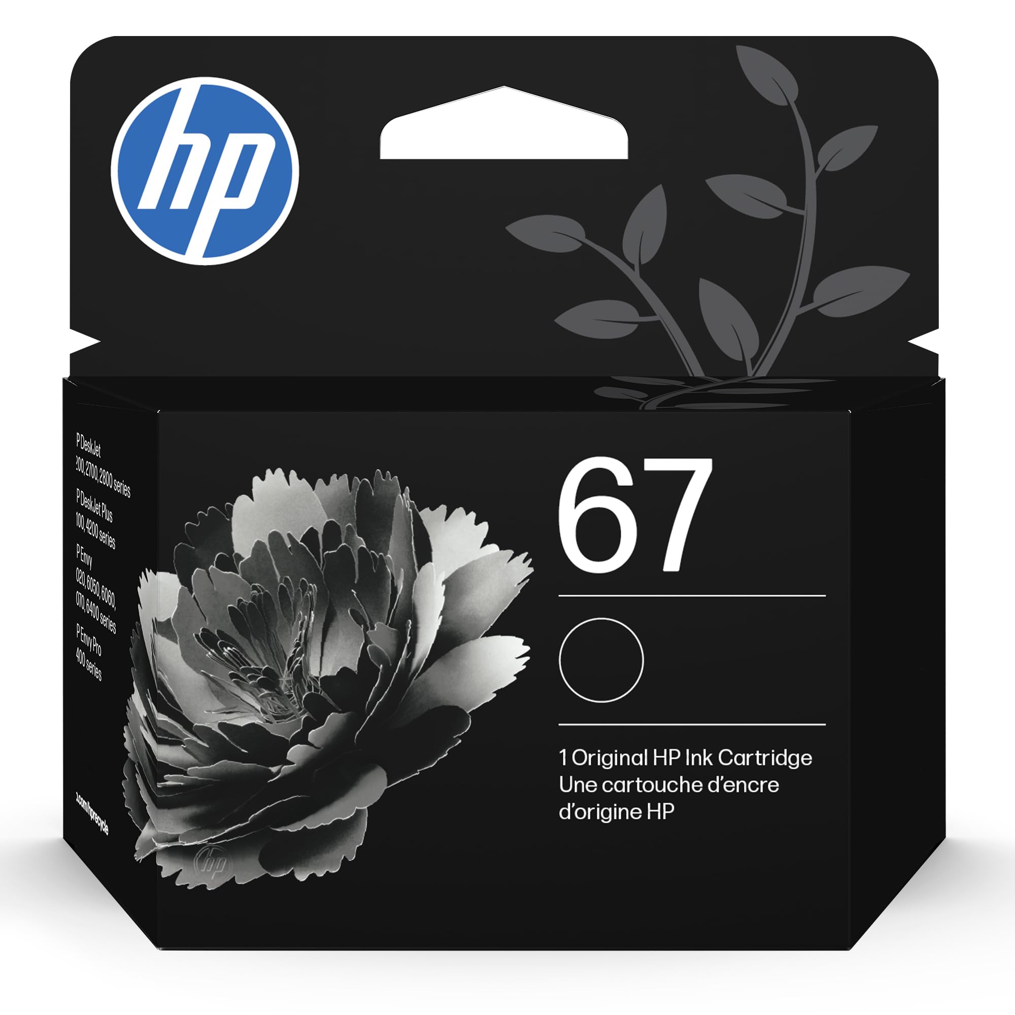 HP 67 Black Ink Cartridge Printers | Works with DeskJet 1255, 2700, 4100 and Envy 6000, 6400 Series, Eligible for Instant Ink, 3YM56AN, Pack of 24