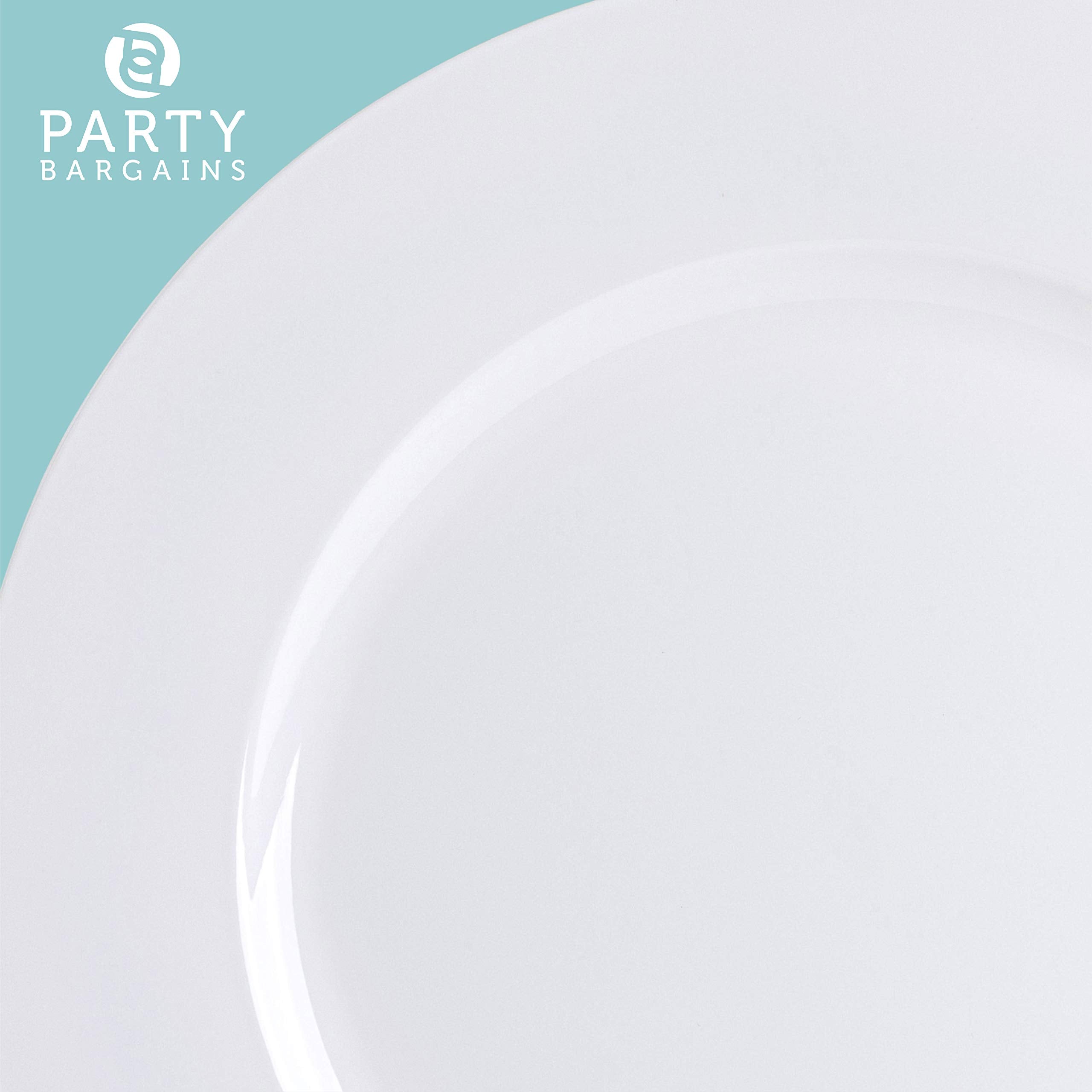 PARTY BARGAINS 13-Inch Charger Plates - 96 Pack, Clear Gold Rim, Heavy-Duty Disposable Chargers for Elegant Dining - Ideal for Weddings and Formal Events