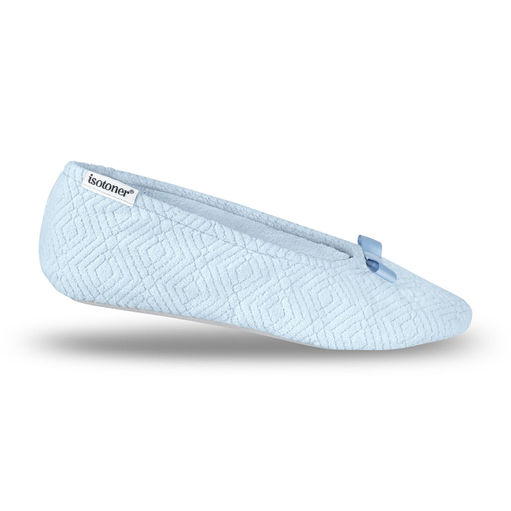 isotoner Women's Diamond Microterry Ballerina Slippers