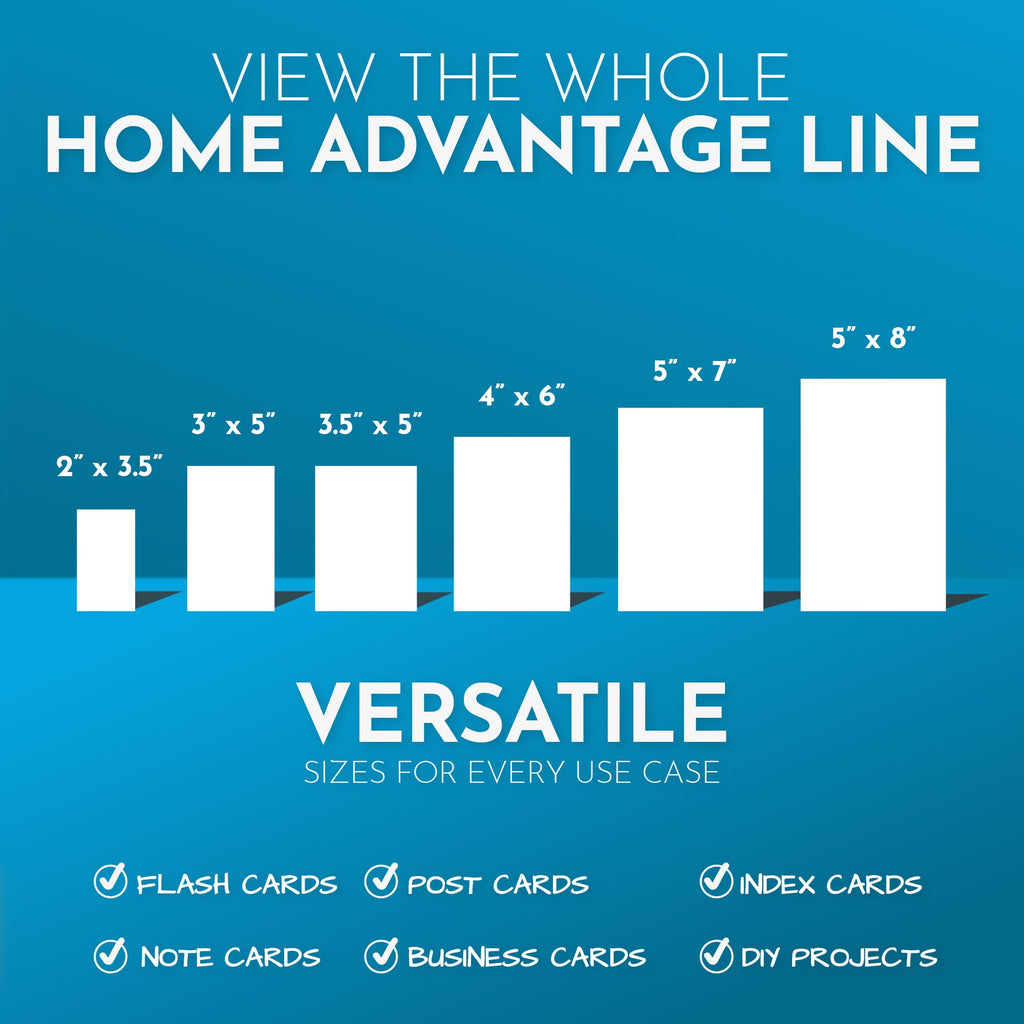 Home Advantage 2x3.5 Blank Index Cards - Our 50 Pack of Blank Note Cards Use Heavy Duty Cardstock to Make Them Bleed Proof - These Plain Index Cards Make Great Blank Business Cards & Blank Flashcards