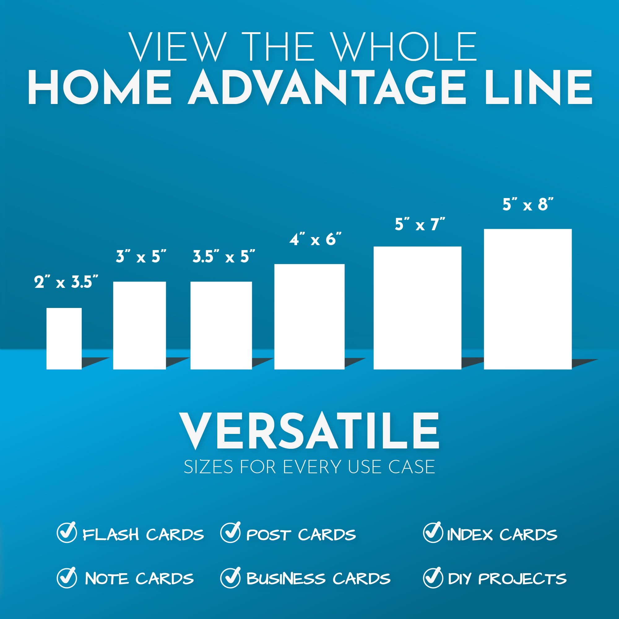 Home Advantage 2x3.5 Blank Index Cards - Our 50 Pack of Blank Note Cards Use Heavy Duty Cardstock to Make Them Bleed Proof - These Plain Index Cards Make Great Blank Business Cards & Blank Flashcards