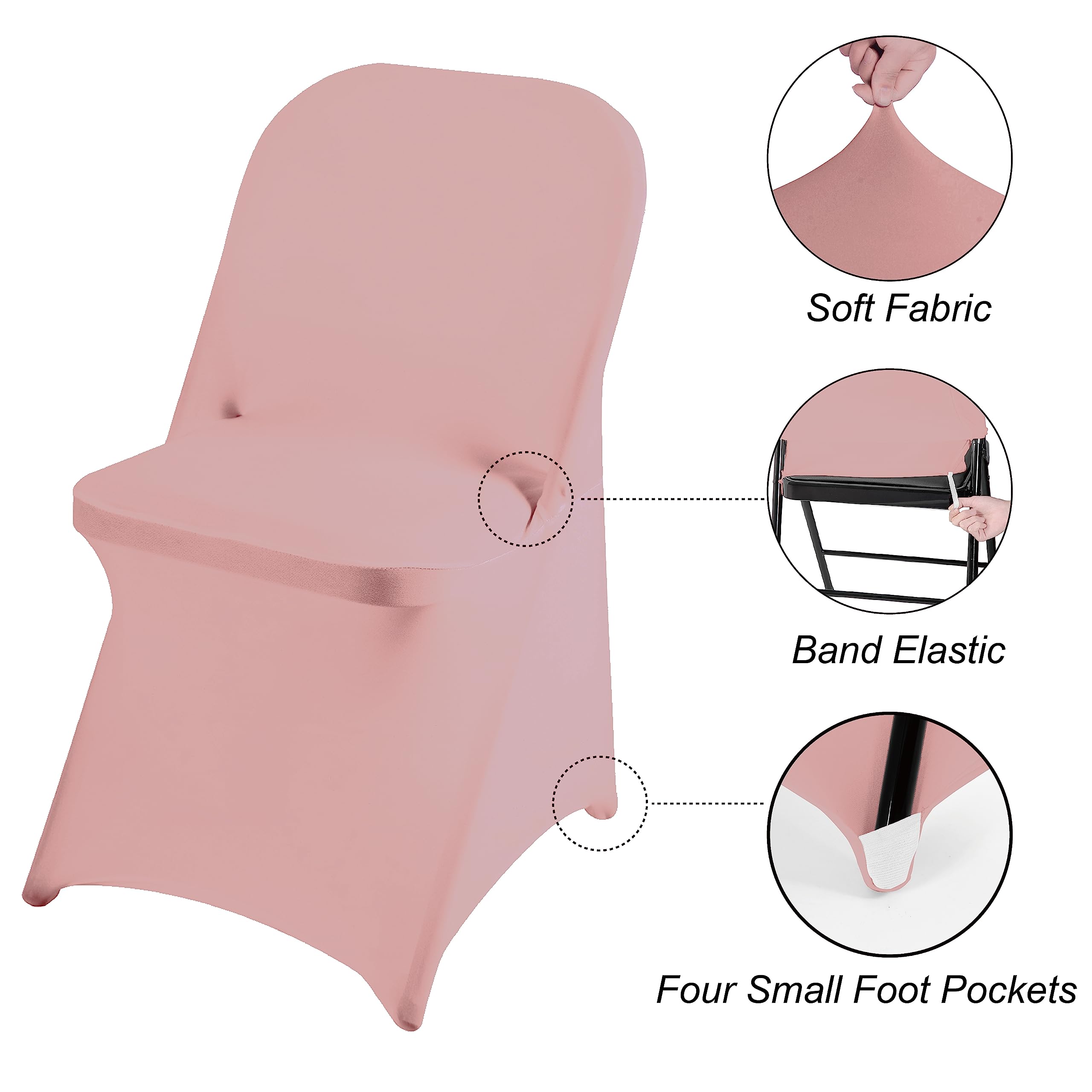 magalo 12 Pack Black Spandex Folding Waterproof Chair Cover, Stretch Chair Cover Protector for Wedding, Party, Dining Banquet and Other Special Events