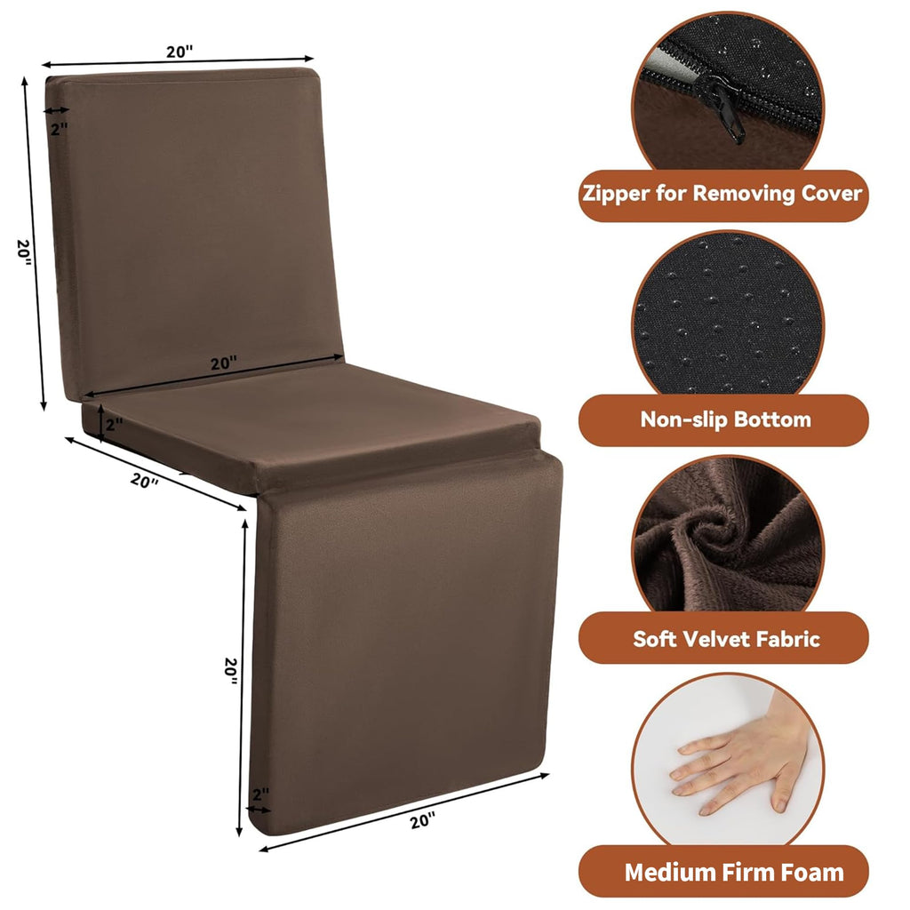 HOMBYS 3-in-1 Recliner Seat Cushion with Lumbar Support Pillow & Footrest, Multi-Functional Adjustable Height 2" to 6" for You to Choose, Non-Slip Foam Chair Cushion for Elderly, Black