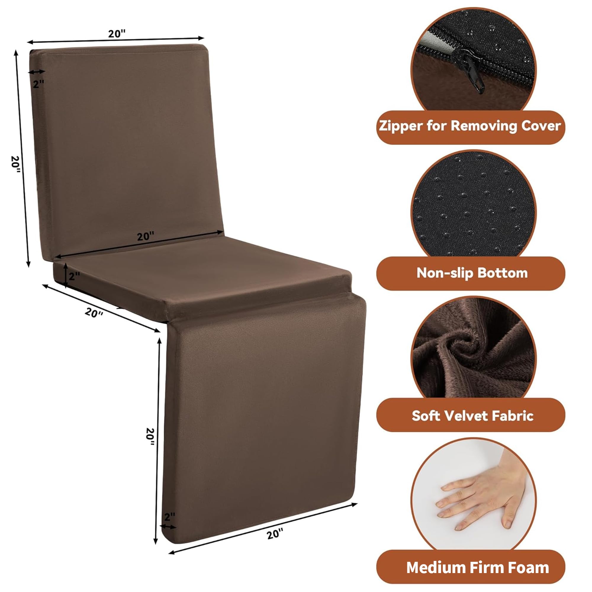 HOMBYS 3-in-1 Recliner Seat Cushion with Lumbar Support Pillow & Footrest, Multi-Functional Adjustable Height 2" to 6" for You to Choose, Non-Slip Foam Chair Cushion for Elderly, Black