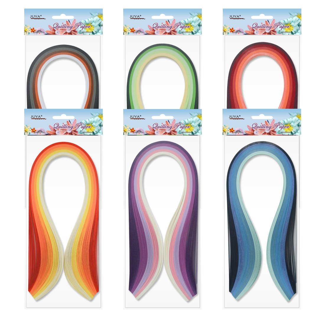 JUYA Paper Quilling Kits with 30 Colors 600 Strips and 8 Tools (Paper Width:3mm, Blue Tools)