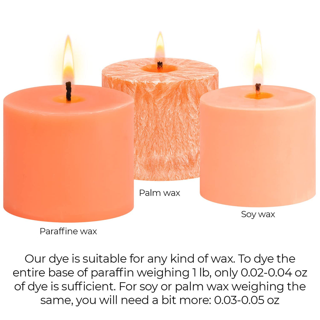 Liquid Candle Wax Dye for Soy Candle Making - 16 Popular Candle Dye Coloring Set - Premium Liquid Candle Wax Coloring - Highly Concentrated Candle Colors