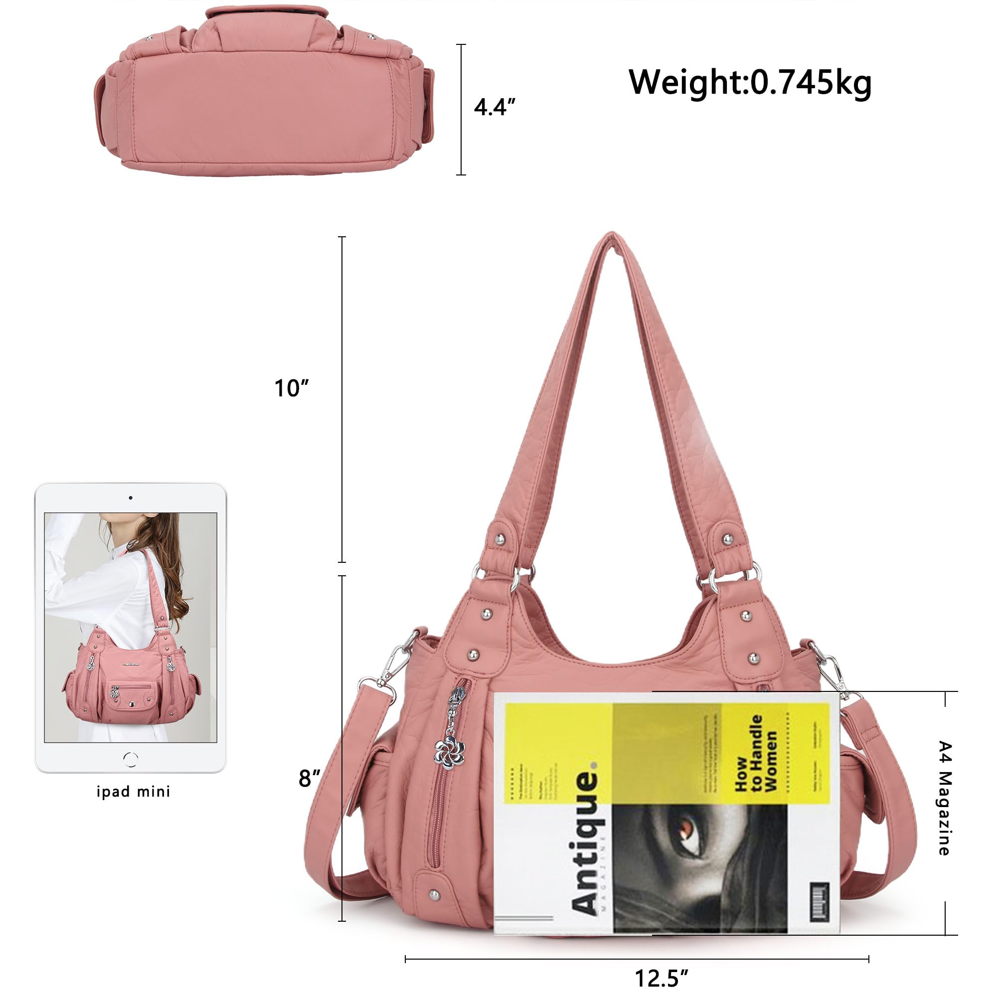 Angel Barcelo Purses for Women Soft PU Leather Shoulder Bag Crossbody Purse and Handbags