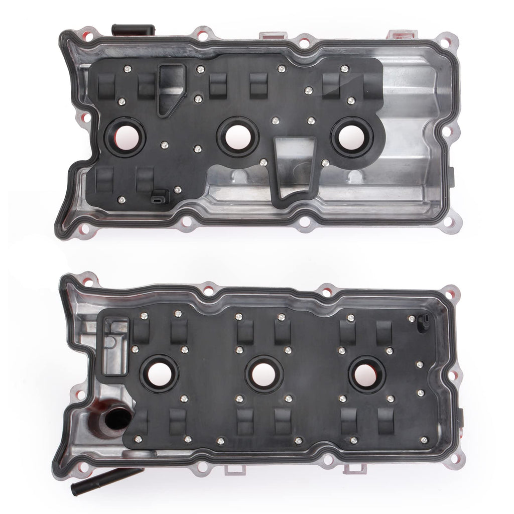 MITZONE Engine Valve Cover Set with Bolts & Oil Cap & Gaskets & Spark Plug Tube Seals & P CV Cover Compatible with 2003-2008 Nissan 350Z Infiniti FX35 G35 M35 VQ35DE 3.5L Part# 13264AM600 13264AM610