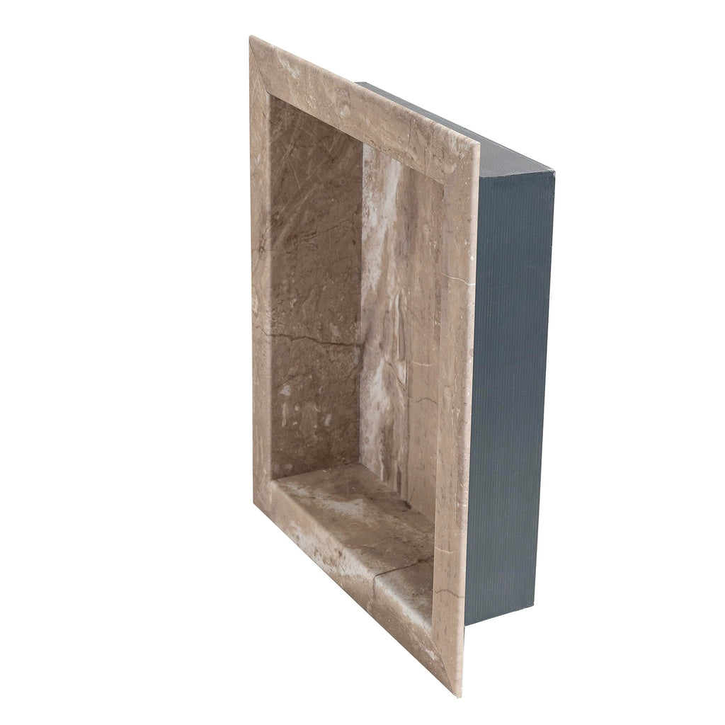 Palisade 17.5 in x 15.5 in Vinyl Shower Niche Ashen Slate | Waterproof Shower Insert