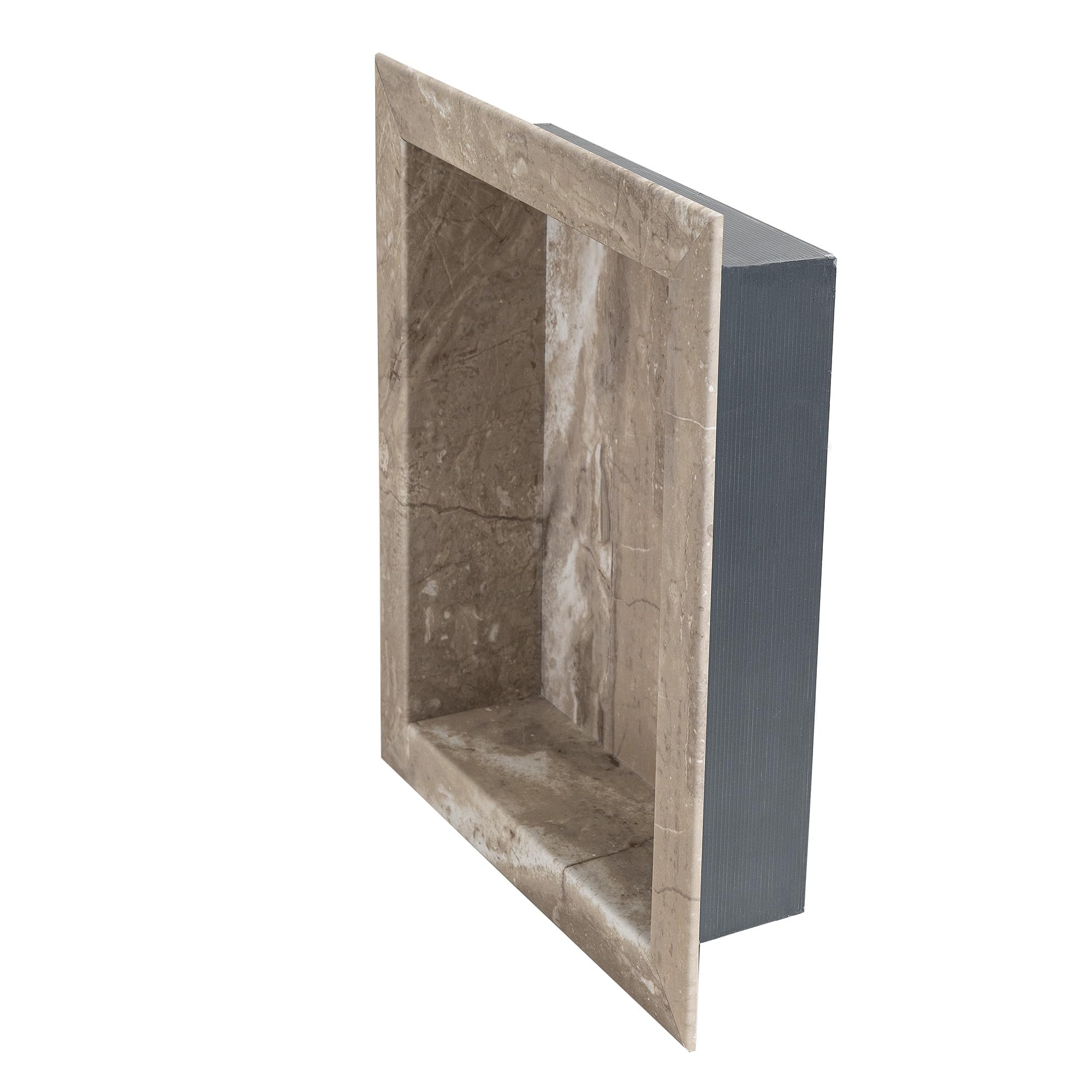 Palisade 17.5 in x 15.5 in Vinyl Shower Niche Ashen Slate | Waterproof Shower Insert