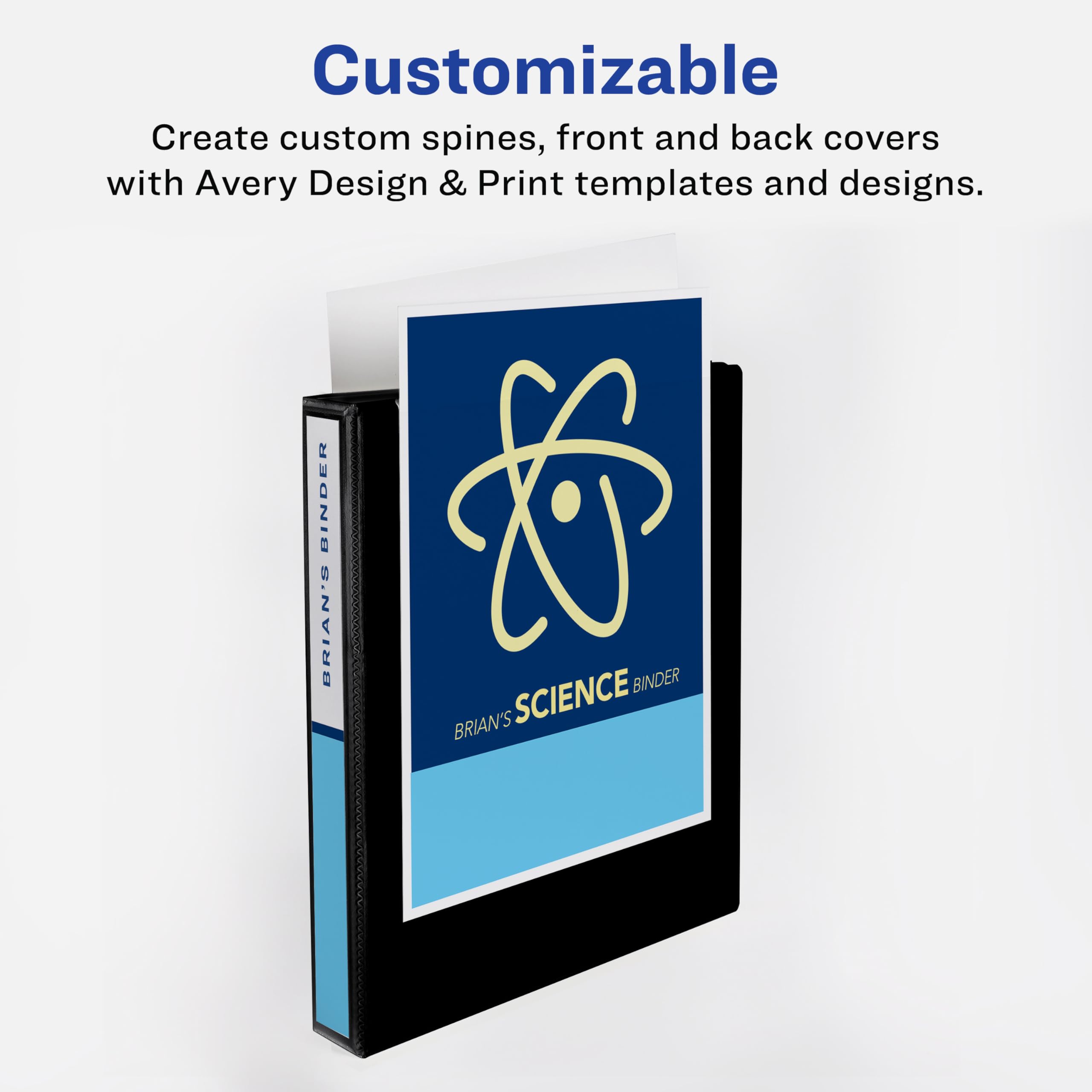 Avery Standard View 3 Ring Binders, 0.5" Round Rings, 100-Sheet Capacity, 0.7 Inch Wide Spine, White Binders, Ideal for Lightweight Organization and Occasional Referencing (12-Pack of 05706)
