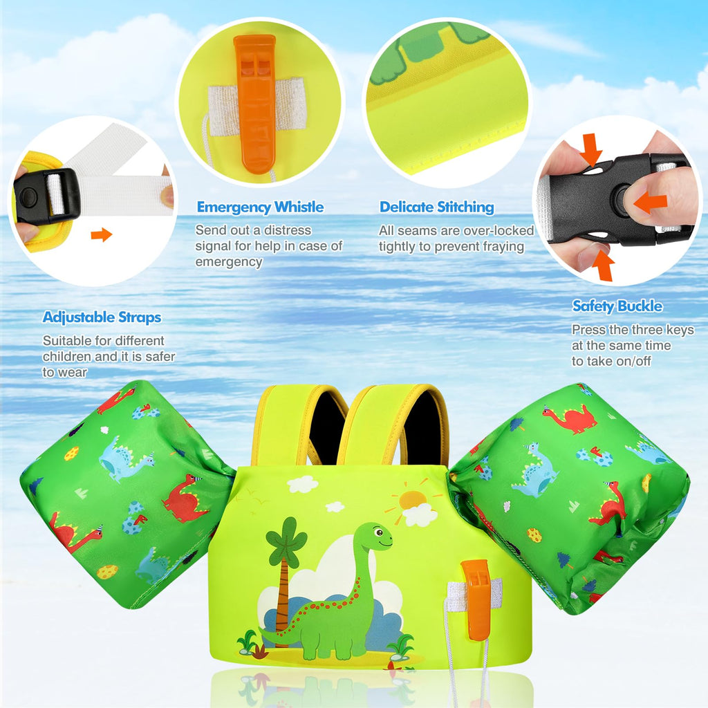 Moko Swim Arm Band for Kids 20-30-50 lbs, Cute Cartoon Toddler Swim Vest, Swimming Water Wings Pool Floaties Sleeve for Children Learn to Swim
