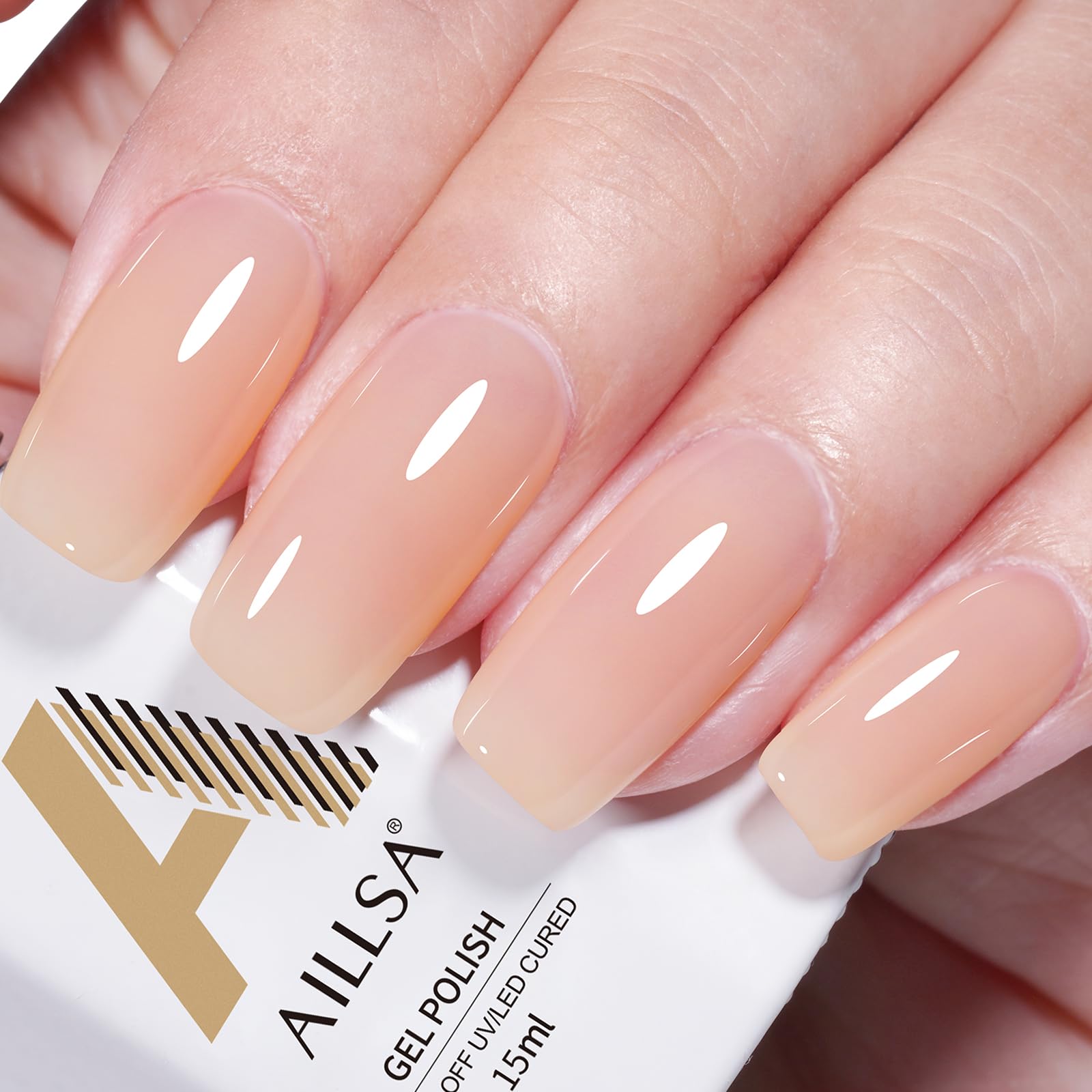 AILLSA Red Gel Nail Polish Ruby Red Gel Polish Bright Rose Color Polish Apple Candy Nails Long Lasting Soak Off U V Gels Nail Polish Nail Art Manicure Salon at Home 0.51 Fl Oz