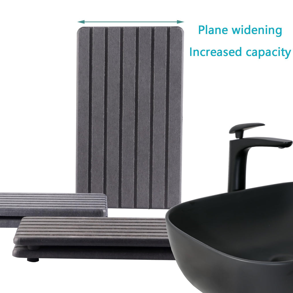 NiuYichee 2 PCS Water Absorbent diatomite Coasters, 7.1" x 3.5" Water Absorbing Stone Tray for Sink, Stone Drying mat for Kitchen Counter, Stone soap Tray Used for Hand Soaps & toiletries & Plants