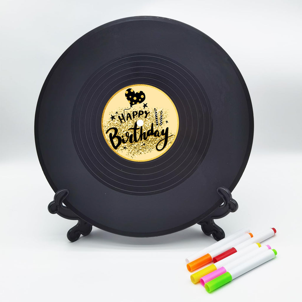 Vinyl Record Sweet 16 Birthday Decorations 11.6"X11.6", 16th birthday decorations Party Favor Sign Poster, 16th Birthday Guest Book Alternative, Great Sweet 16 Gifts for Girls or Boys (16 Years Old)