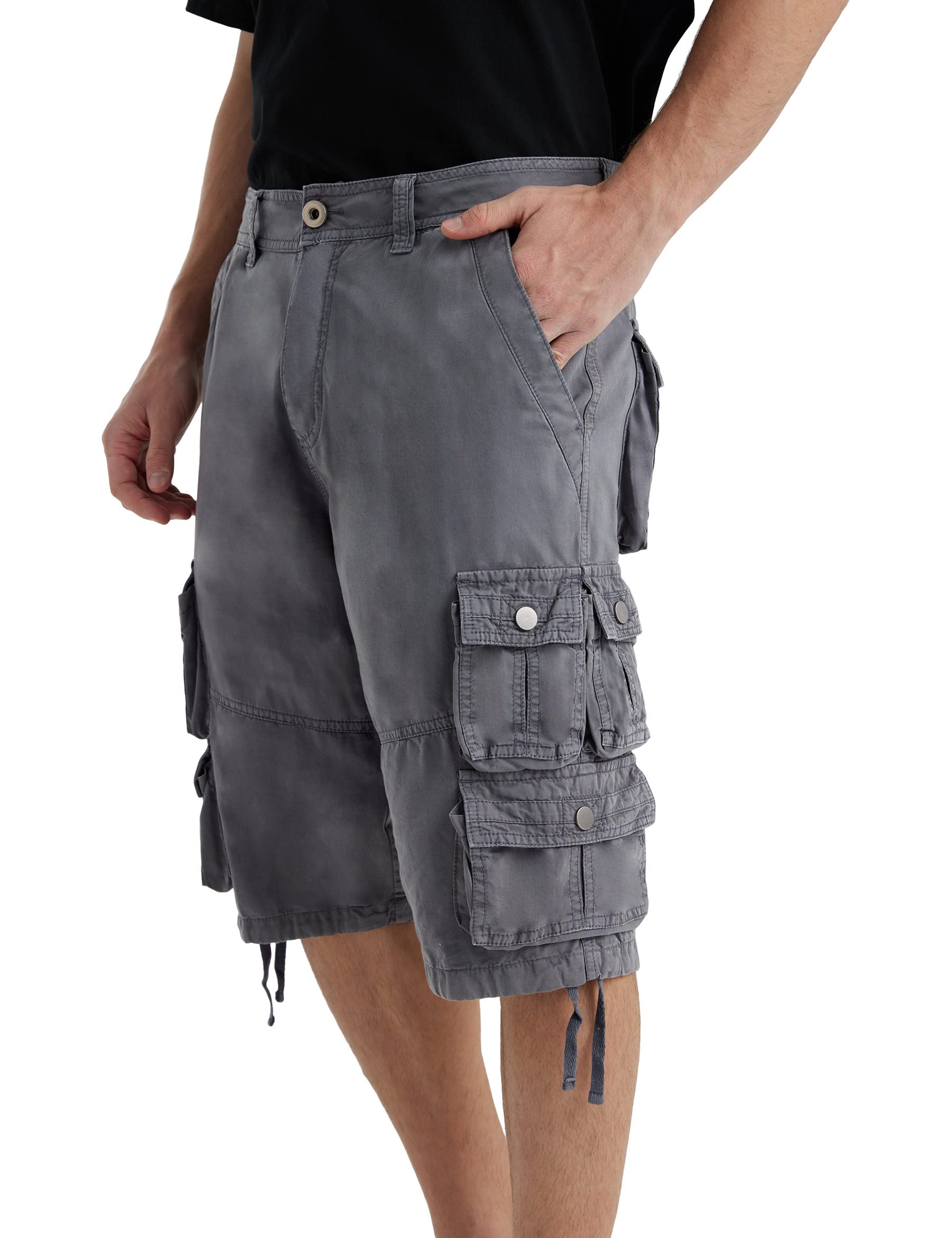 YGREYG Mens Cargo Shorts Long Capri Below The Knee Shorts 3/4 Relaxed Fit Long Shorts with Pockets