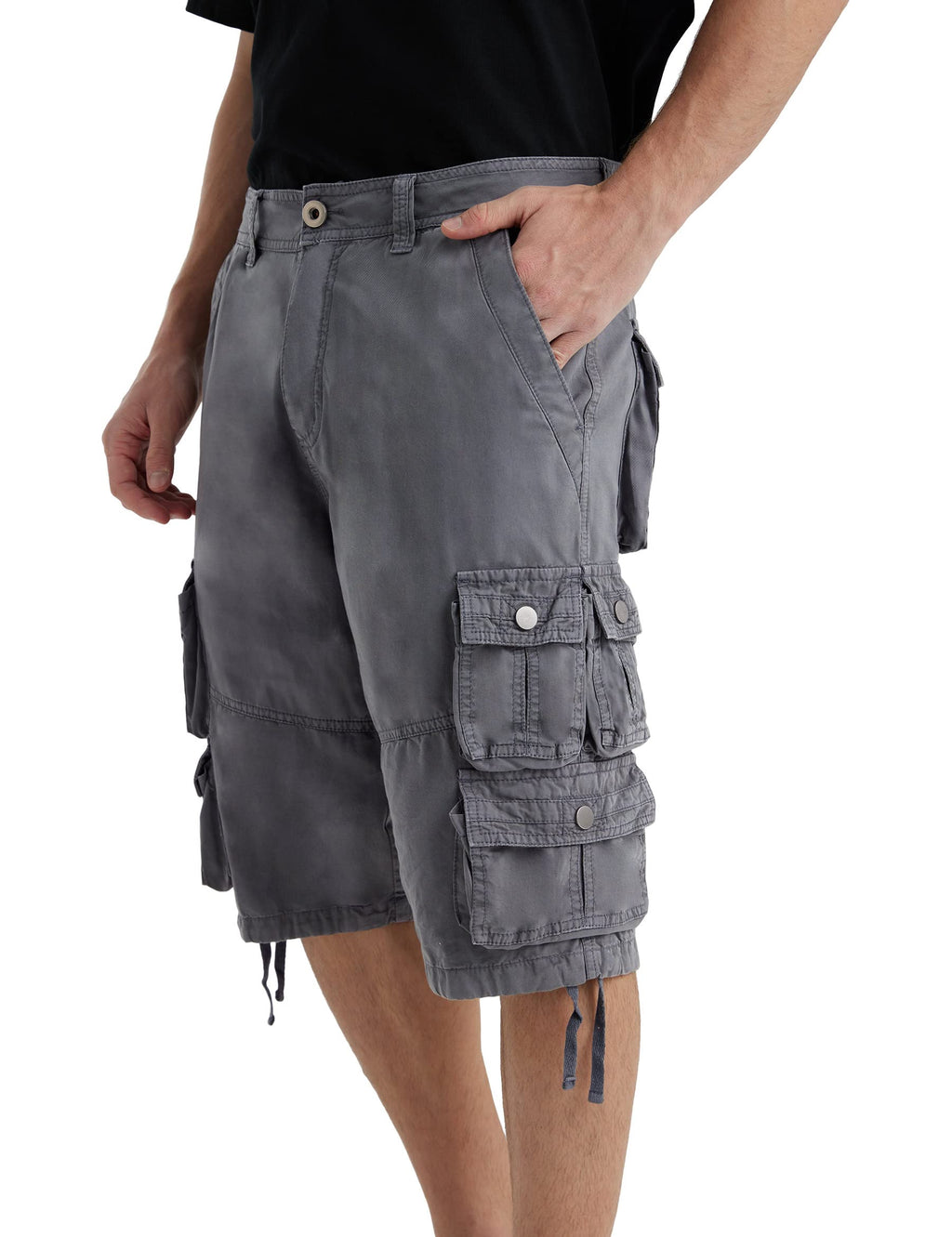 YGREYG Mens Cargo Shorts Long Capri Below The Knee Shorts 3/4 Relaxed Fit Long Shorts with Pockets
