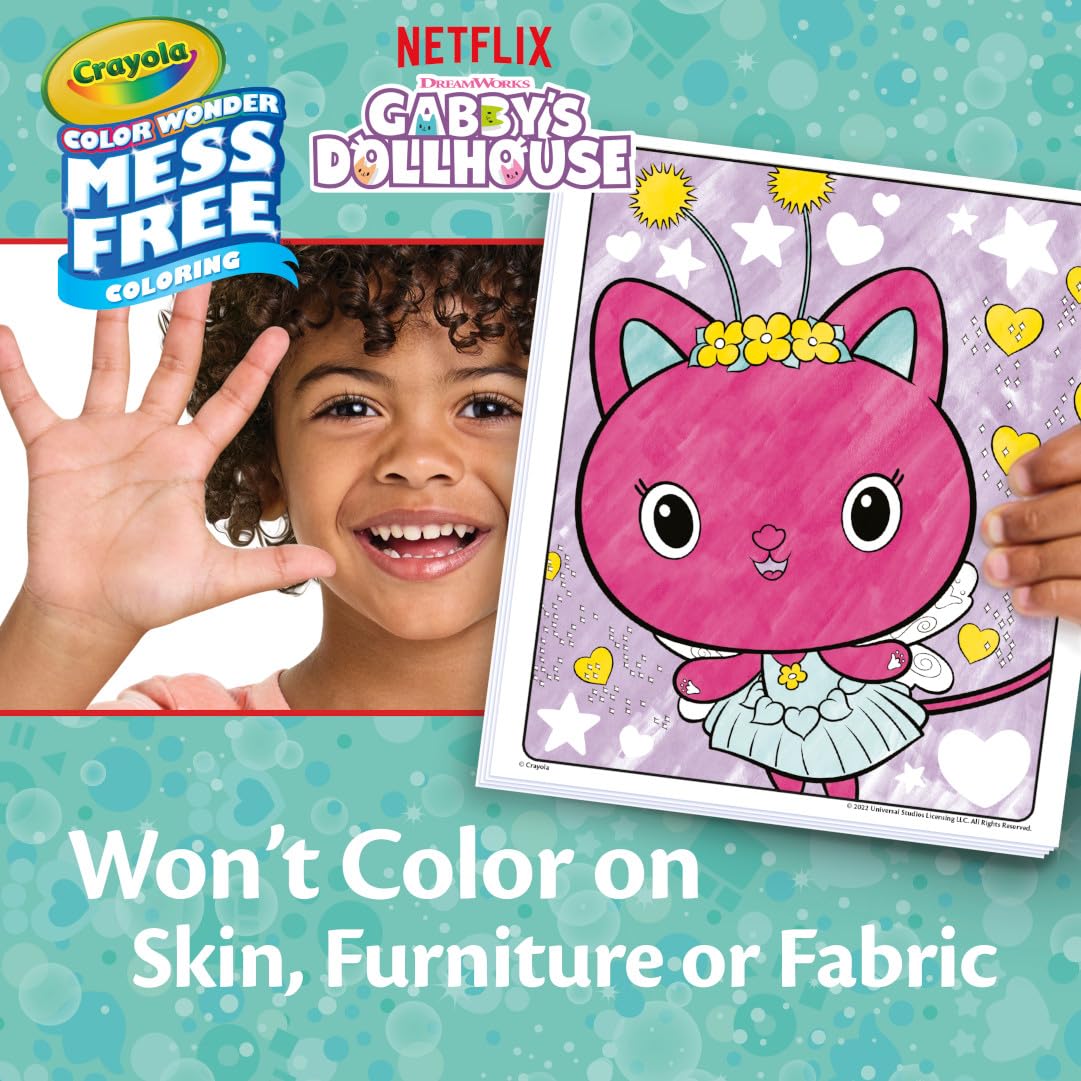 Crayola Color Wonder Gabby's Dollhouse Activity Kit, Mess Free Coloring Set for Toddlers, Travel Activities & Toys, Gifts for Girls & Boys