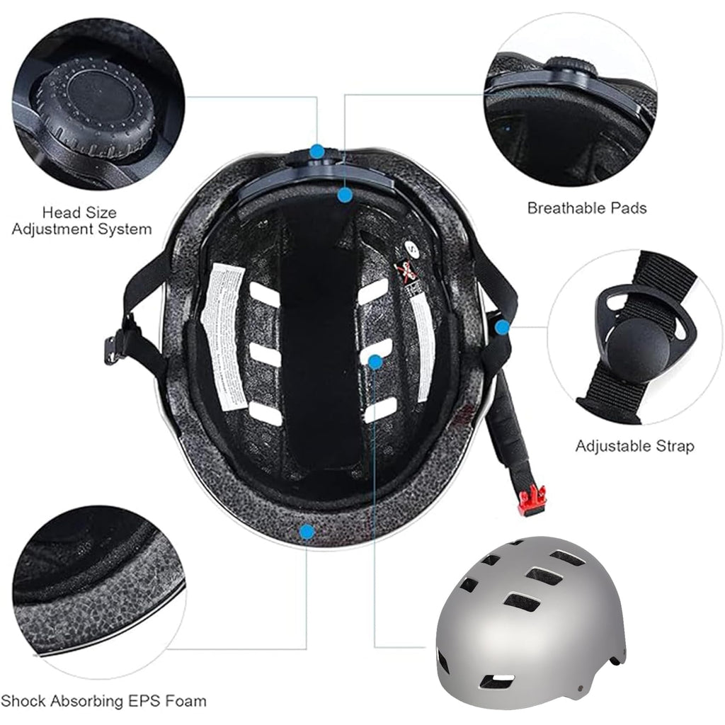 Bike Helmet 3 Sizes for Teenager Kids Youth Adults,Bavilk Skateboard Helmet Adjustable Multi-Sport Bicycle Cycling Scooter Roller Skate Inline Skating Rollerblading for Girls Boys Women Men Teen