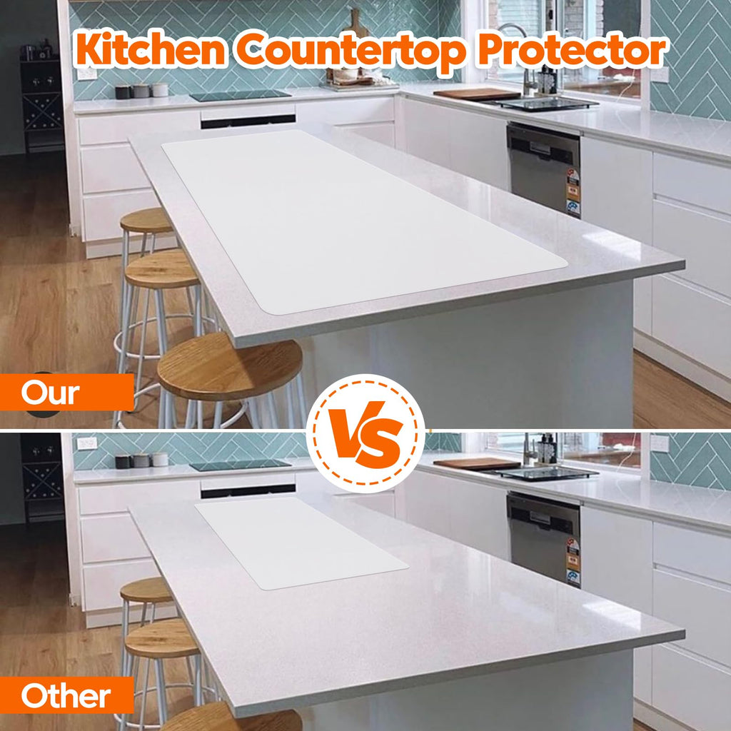 Large Silicone Mat, 72”x16” Heat Resistant Mats for Countertop, Cuttable Waterproof Kitchen Counter Mat, Multipurpose Countertop Protector Mat, Silicone Mats for Kitchen Counter (Black)