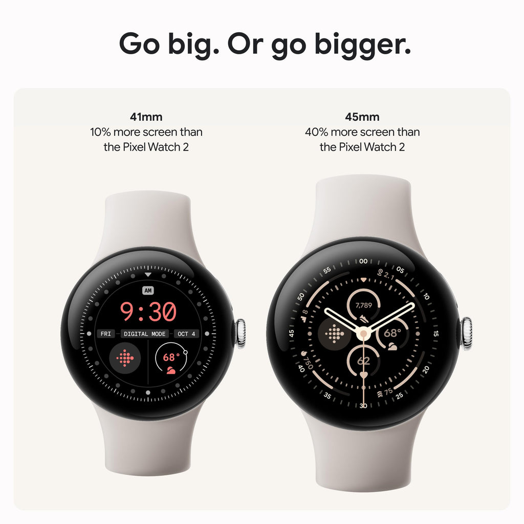 Google Pixel Watch 3 (41mm) 2024 Model - Android Smartwatch, Heart Rate Tracking, Fitbit Advanced Running, Fitness Insights, 24-Hour Battery - Champagne Gold Aluminum Case - Hazel Band - LTE
