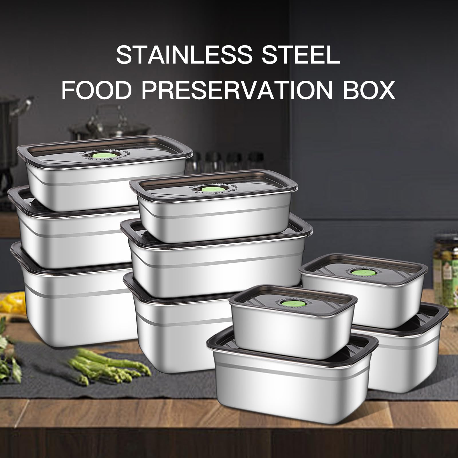 GIUOIDUO 10 Pack Stainless Steel Food Storage Containers with Leak-Proof Lids, 37oz Reusable Metal Meal Prep Lunch Boxes, Stackable, Dishwasher Safe for Snacks, Fruits & On-the-Go Meals, BPA-Free