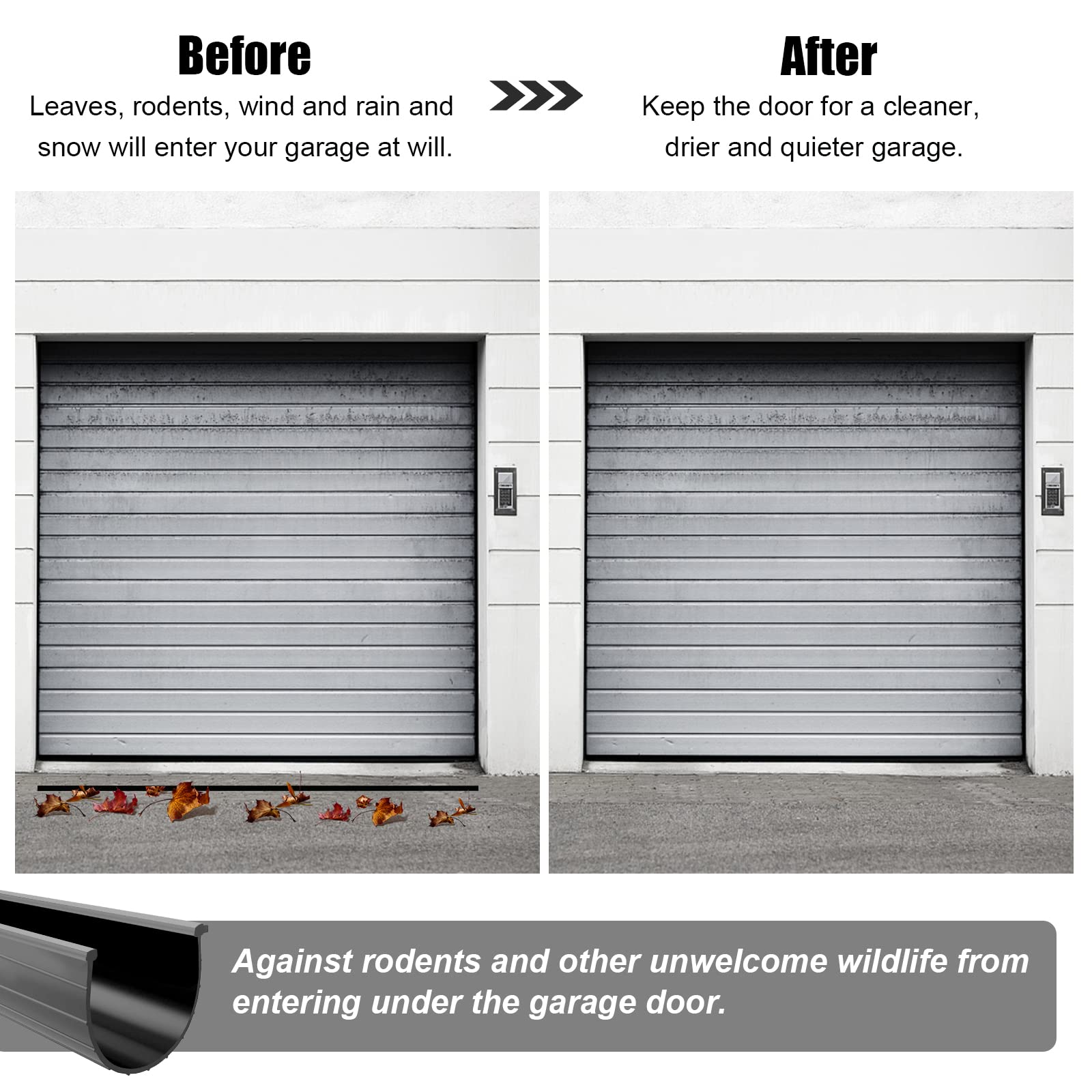 Replacement Wayne Dalton Garage Door Bottom Weather Seal 154448 for Weather Stripping Fit 9 feet Wide Doors (9 feet)