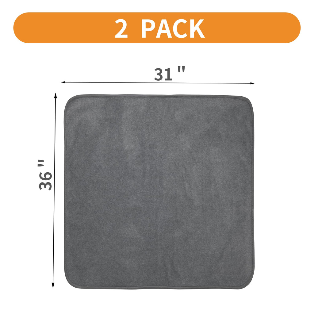 LOOBANI Washable Pee Pad for Dogs, 2 Packs Non-Slip Puppy Training Pads, Fast Absorbent Pet Whelping Pads, Puppy Playpen Mat for Incontinence, Housebreak, Crate, 31x36in, Gray