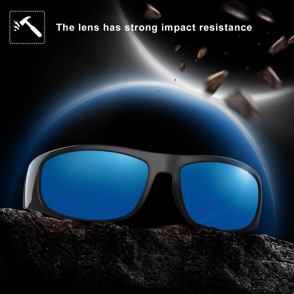 WISTON Wrap Around Sunglasses for Men Women Super Dark Blackout Sunglasses for Sensitive Eyes UV400 Protection W8005